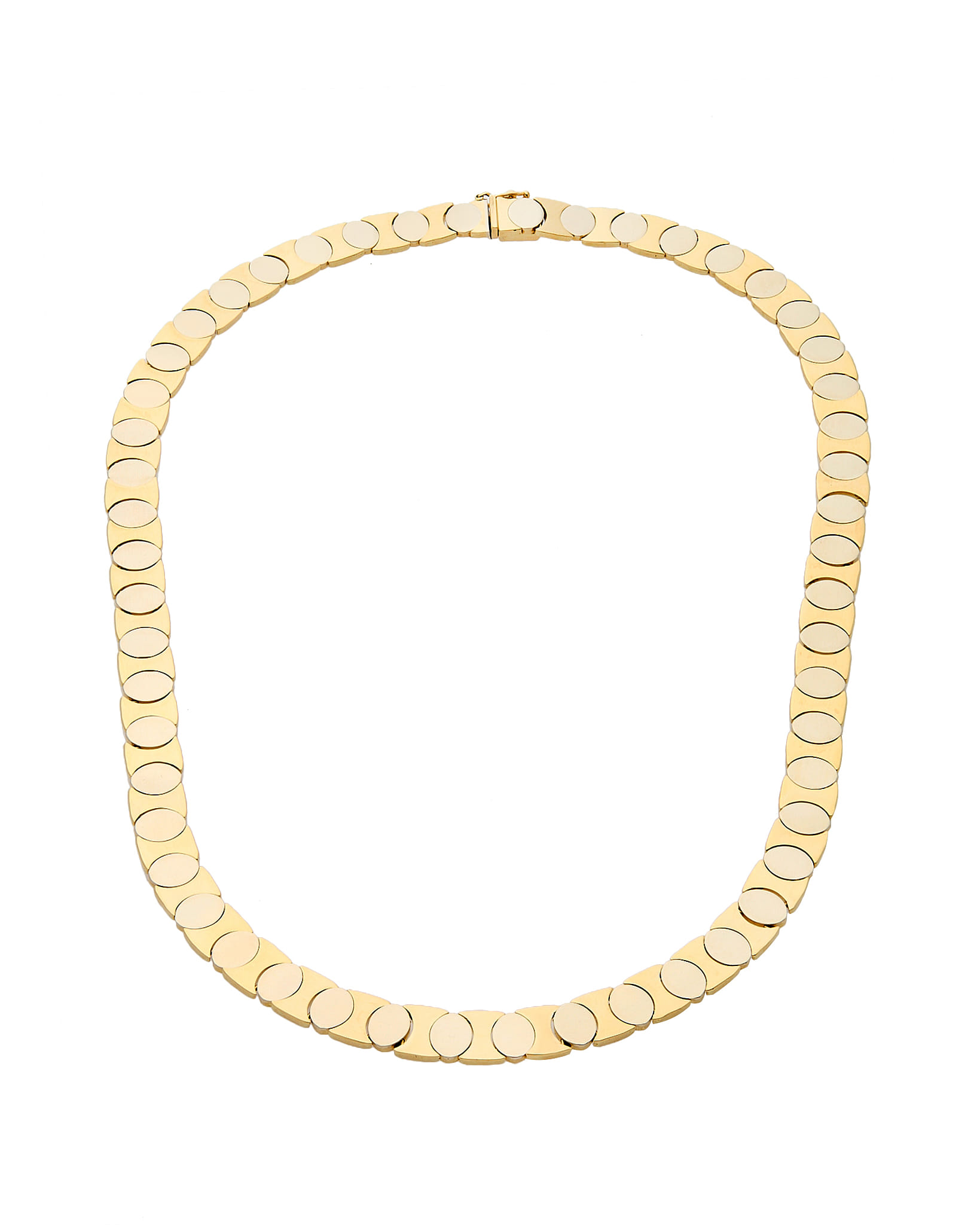 Collana a piastre in oro giallo e bianco-1