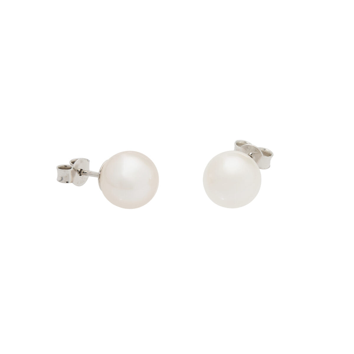 Orecchini con perle mare 8,5 mm in oro bianco-1