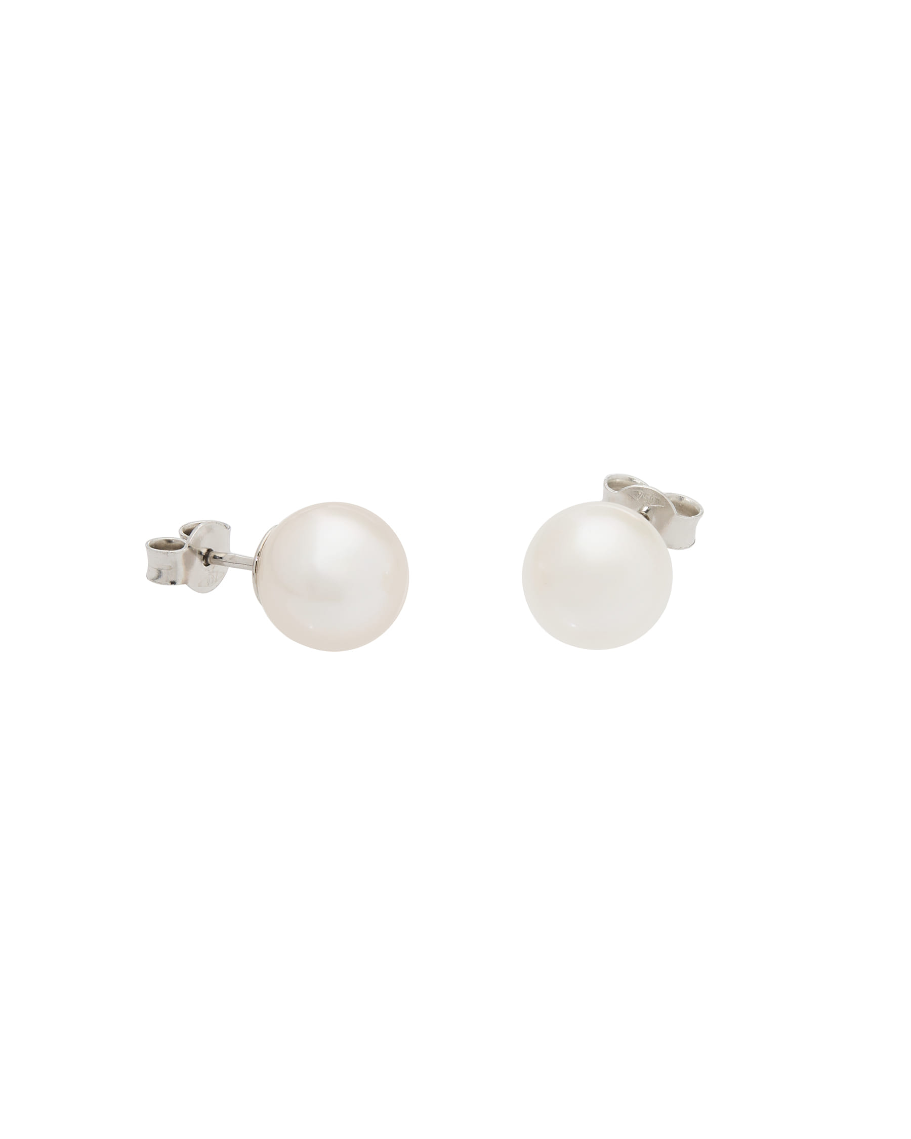Orecchini con perle mare 8,5 mm in oro bianco-1