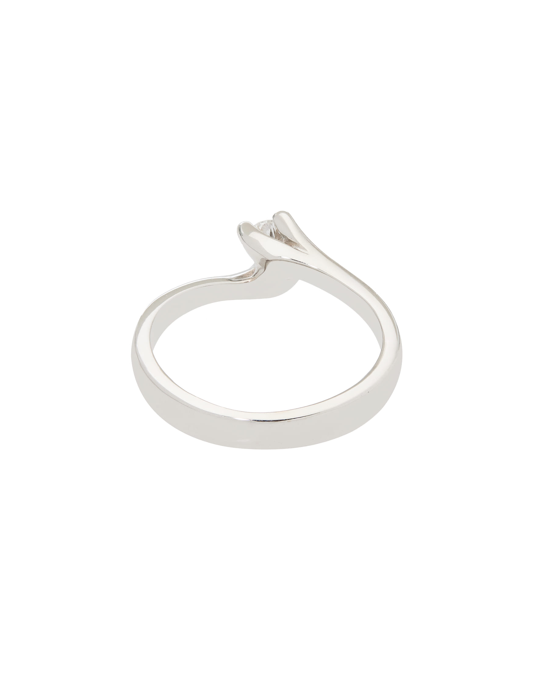Anello solitario valentino in oro bianco con diamante 0,23 ct-3