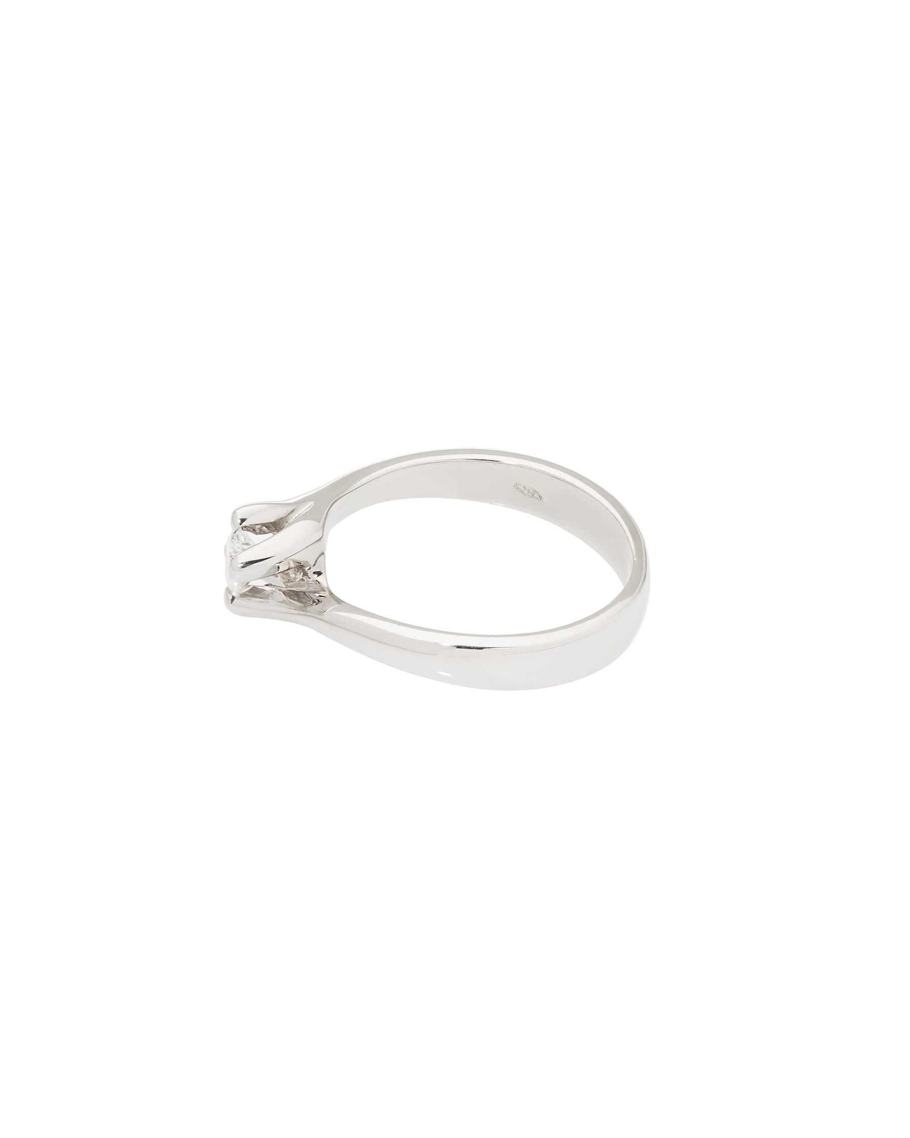 Anello solitario valentino in oro bianco con diamante 0,23 ct-2