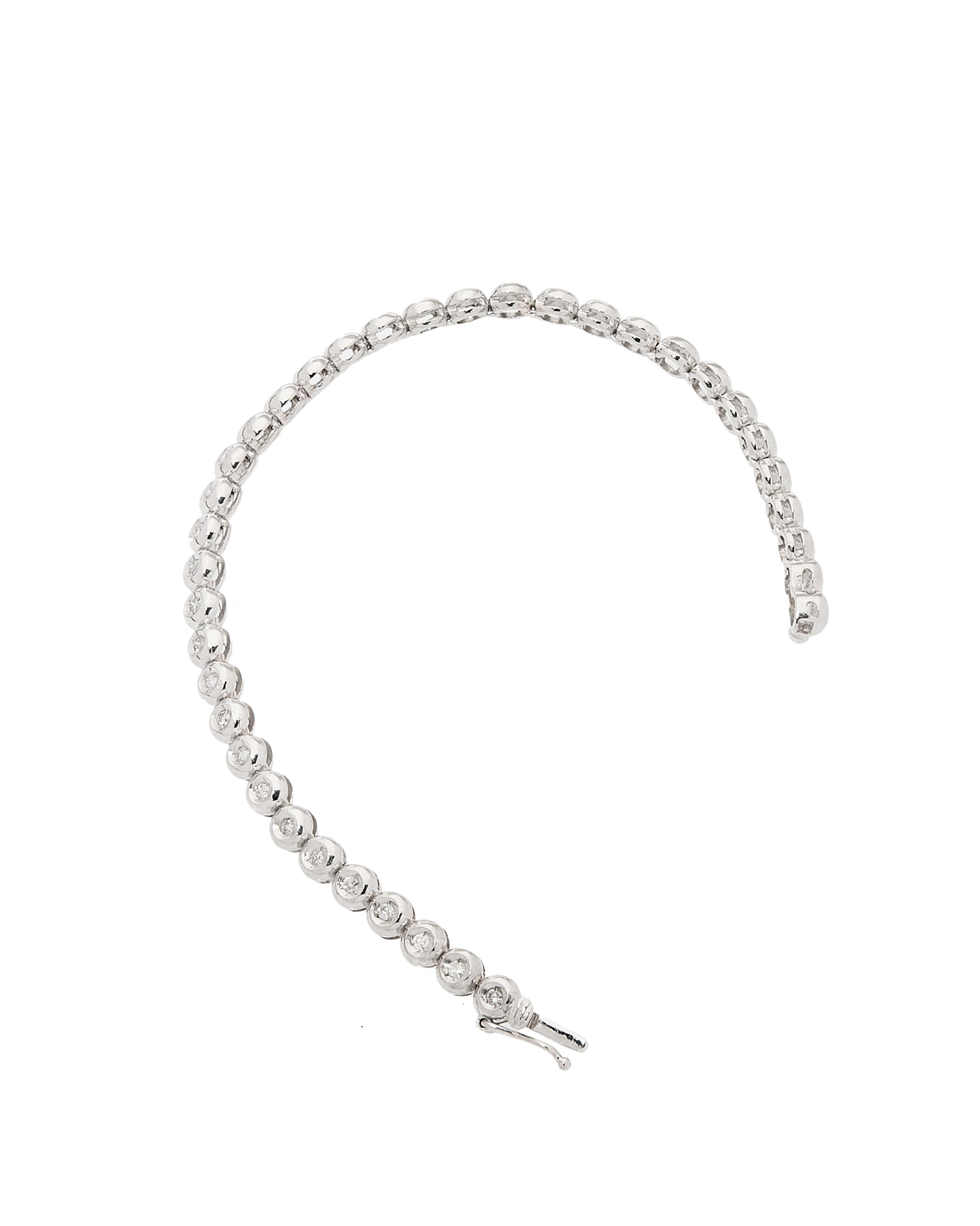 Bracciale tennis cipollino in oro bianco con diamanti-2