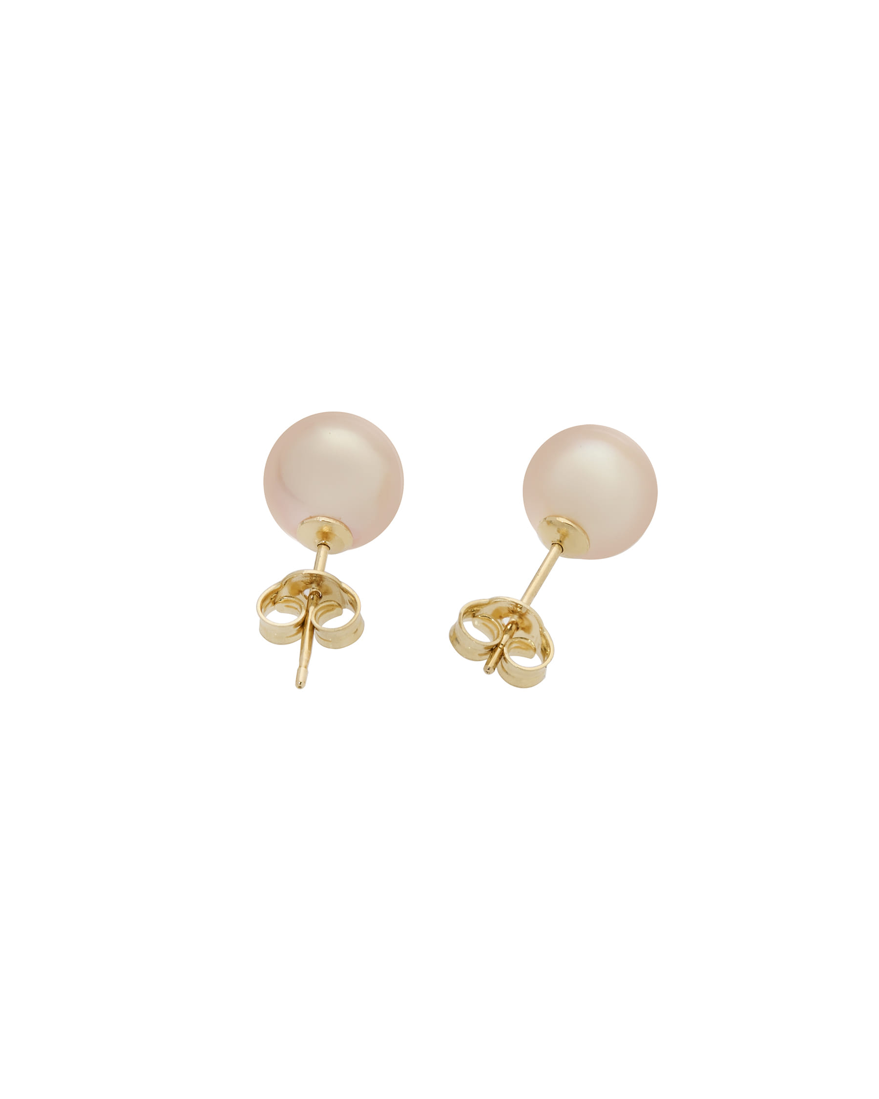 Orecchini con perle fiume rosa 8 mm in oro giallo-2