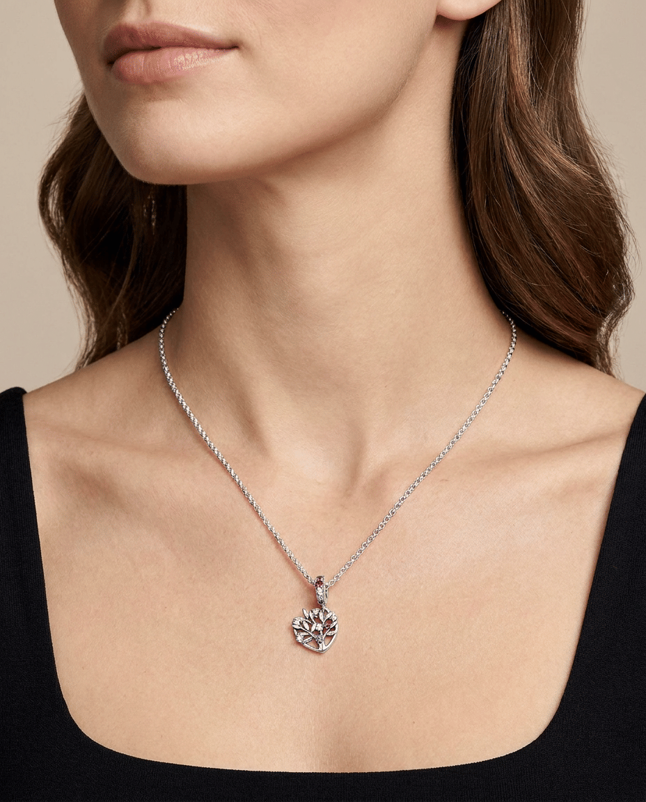 Collana pandora in argento con charm albero della famiglia-4