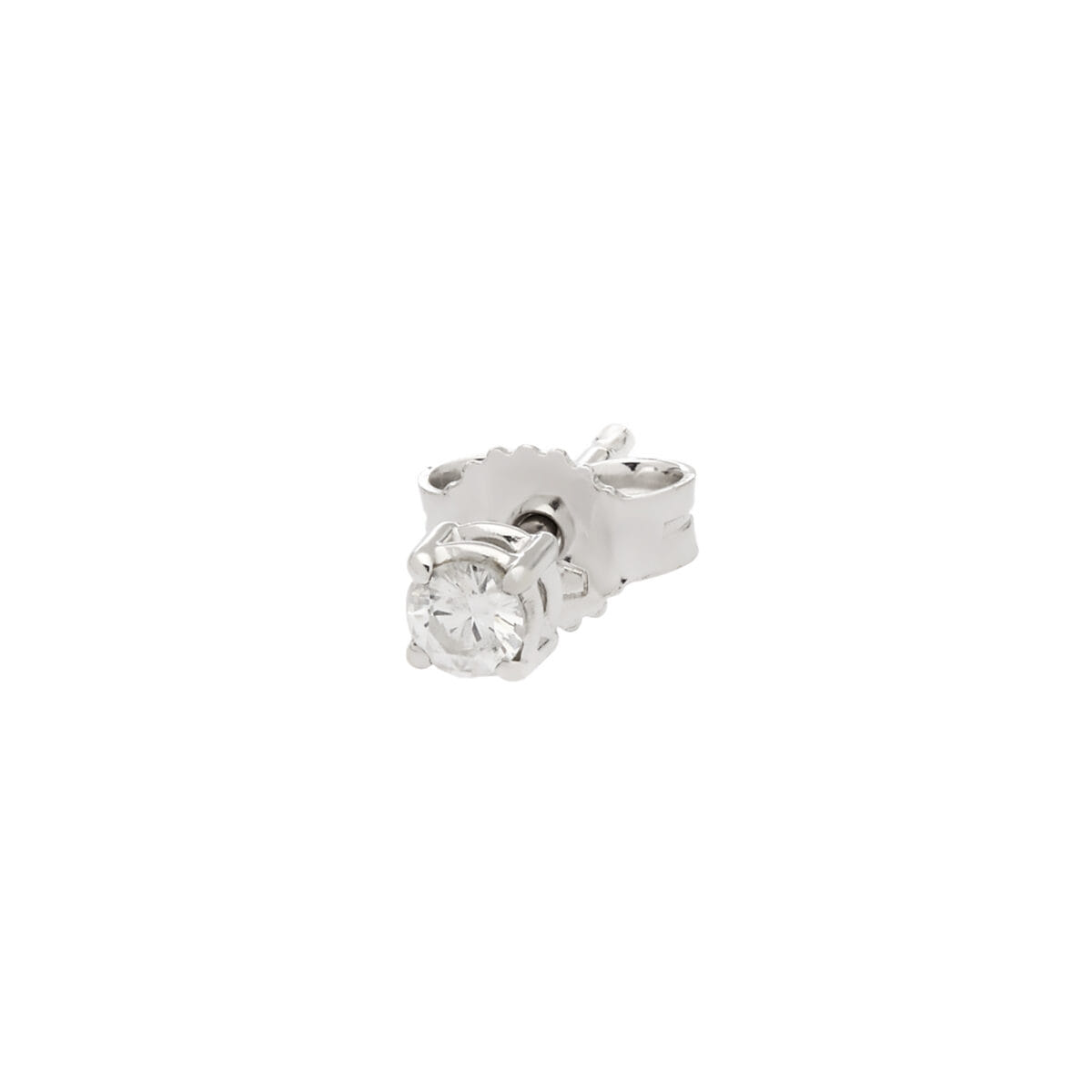 Orecchino punto luce singolo in oro bianco con diamante 0,09 ct-1