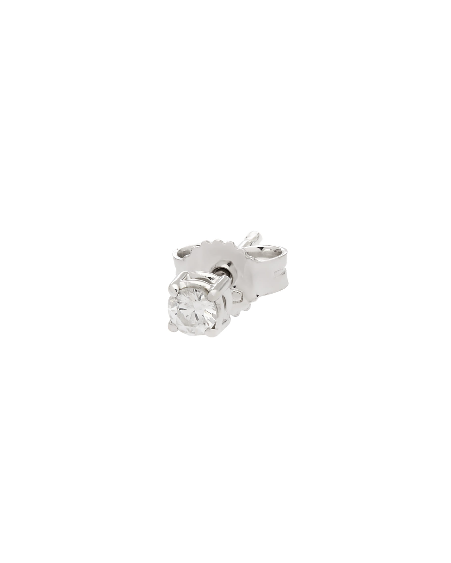 Orecchino punto luce singolo in oro bianco con diamante 0,09 ct-1