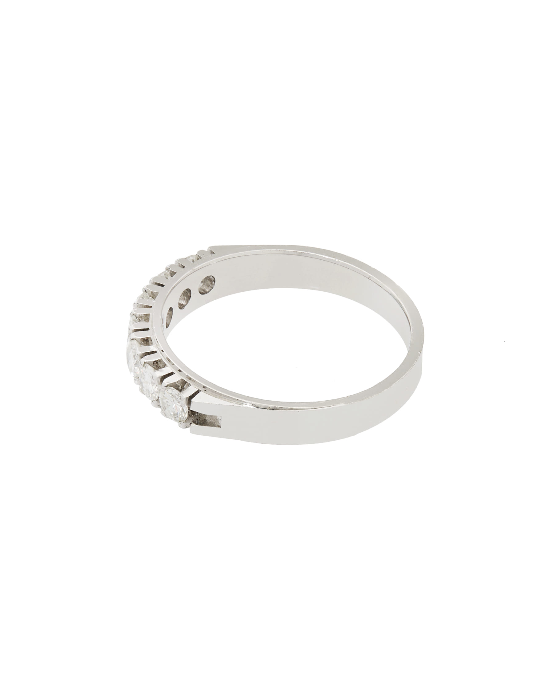 Anello veretta in oro bianco con 7 diamanti 0,56 ct-2