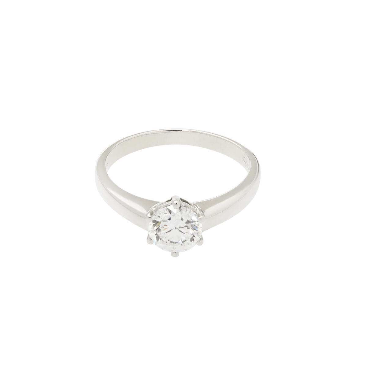 Anello solitario massoni in oro bianco con diamante 0,62 ct-1