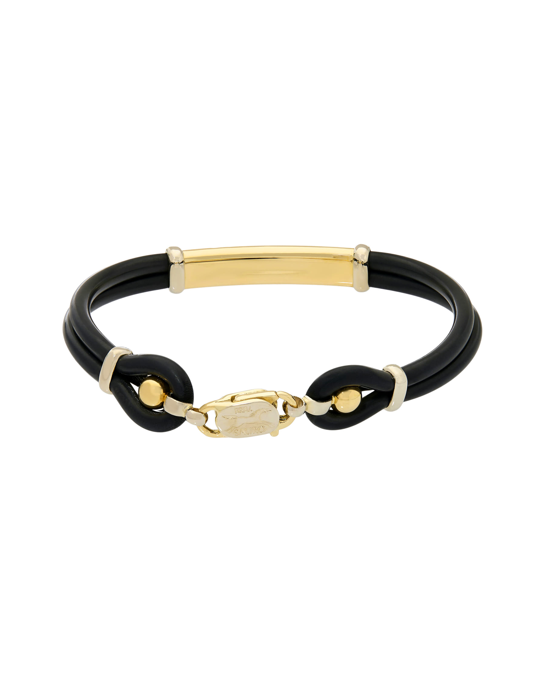 Bracciale caucciù oro giallo e bianco-2