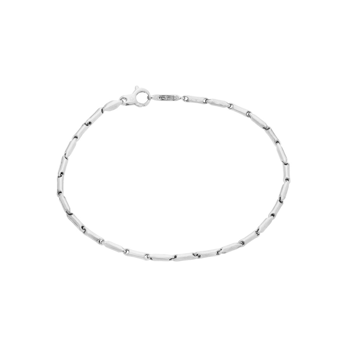 Bracciale chimento chicchi di riso in oro bianco-1