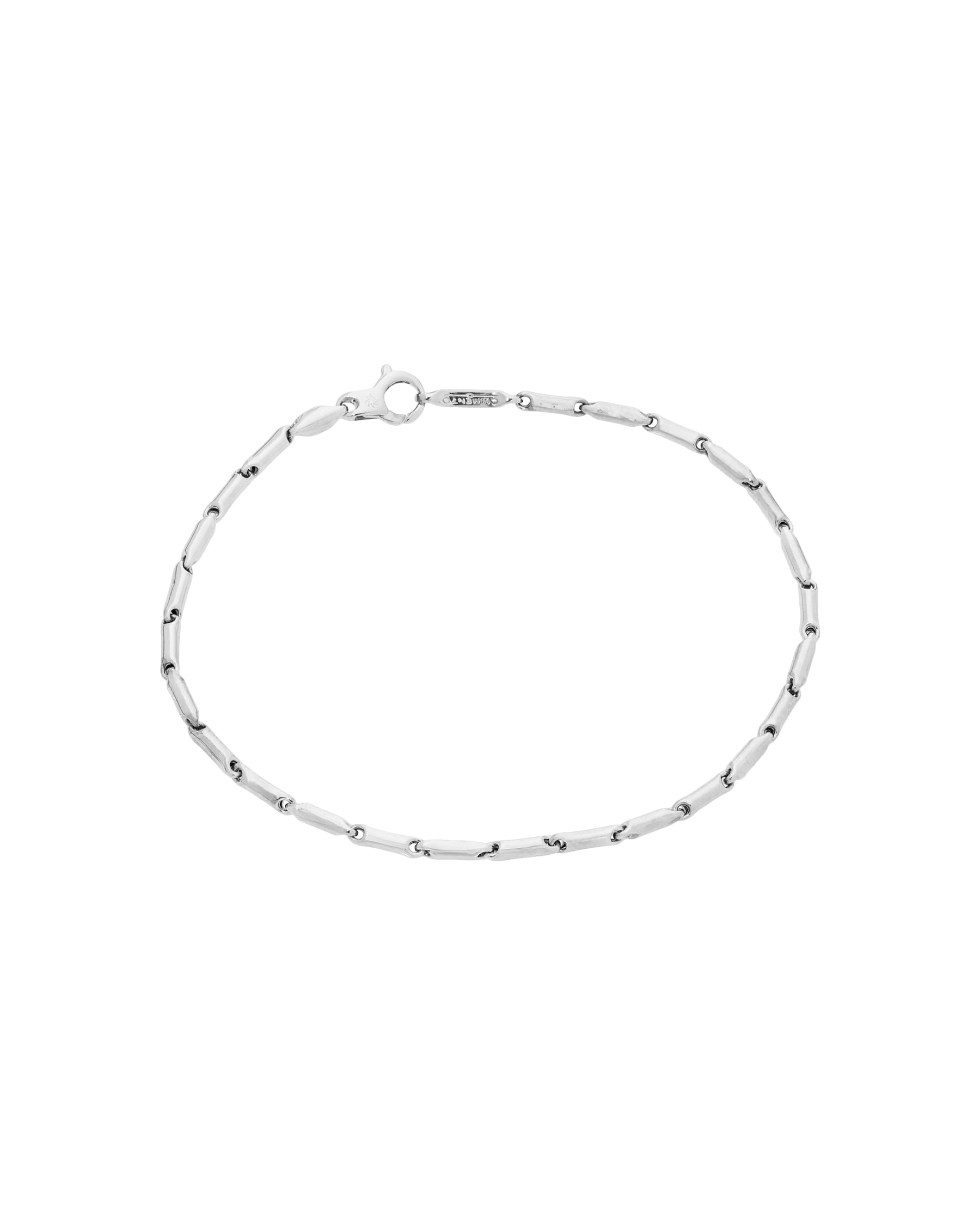 Bracciale chimento chicchi di riso in oro bianco-1