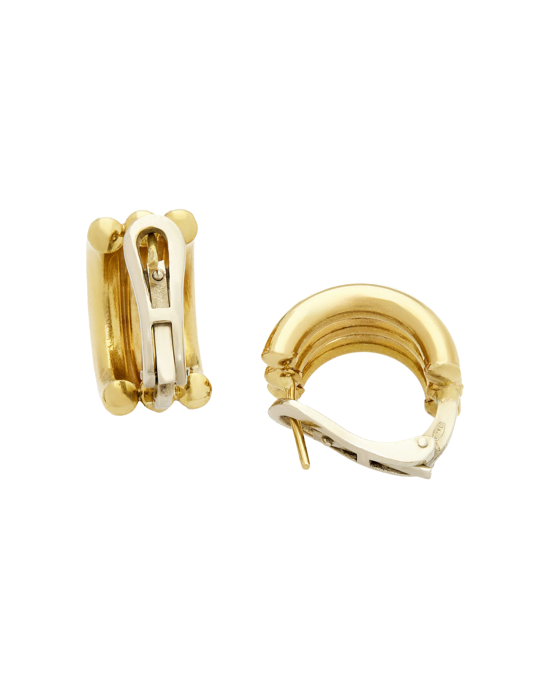 Orecchini triplo cerchietto in oro giallo-2