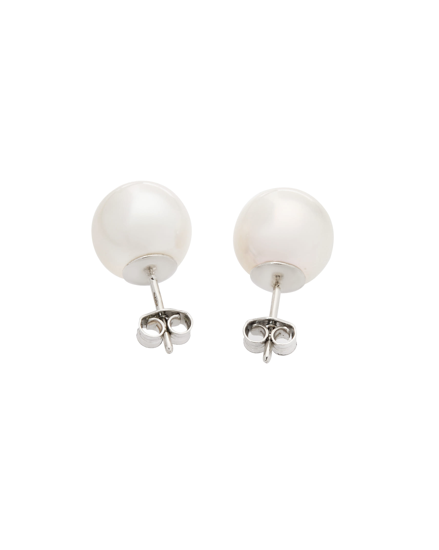 Orecchini perle mare 9 mm in oro bianco-2