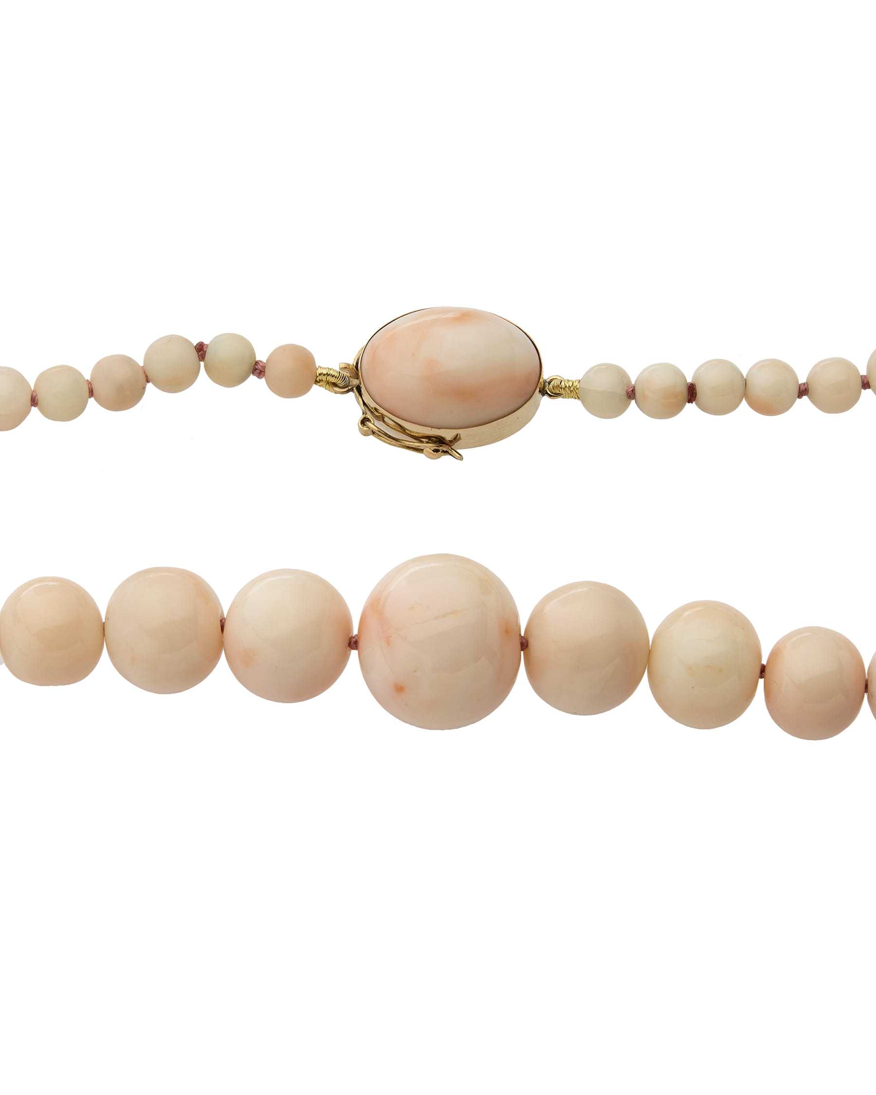 Collana degradé in corallo rosa con chiusura in oro giallo-2