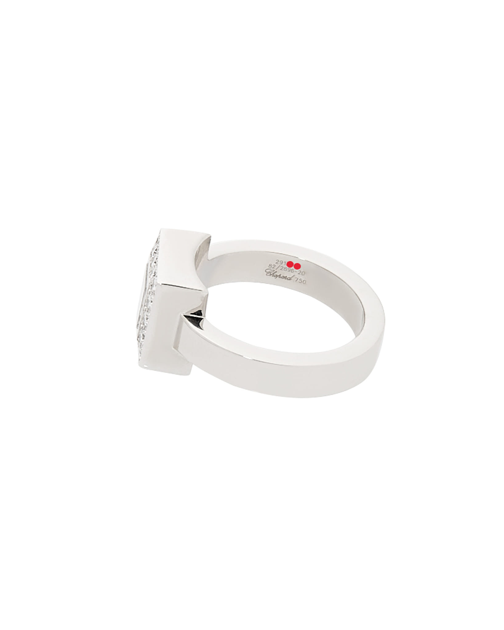 Anello chopard happy diamond in oro bianco con diamanti-2