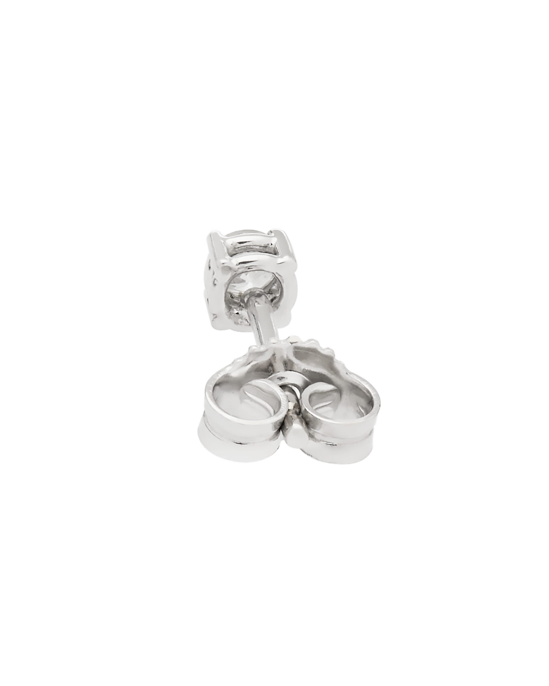 Orecchino punto luce singolo in oro bianco con diamante 0,09 ct-2