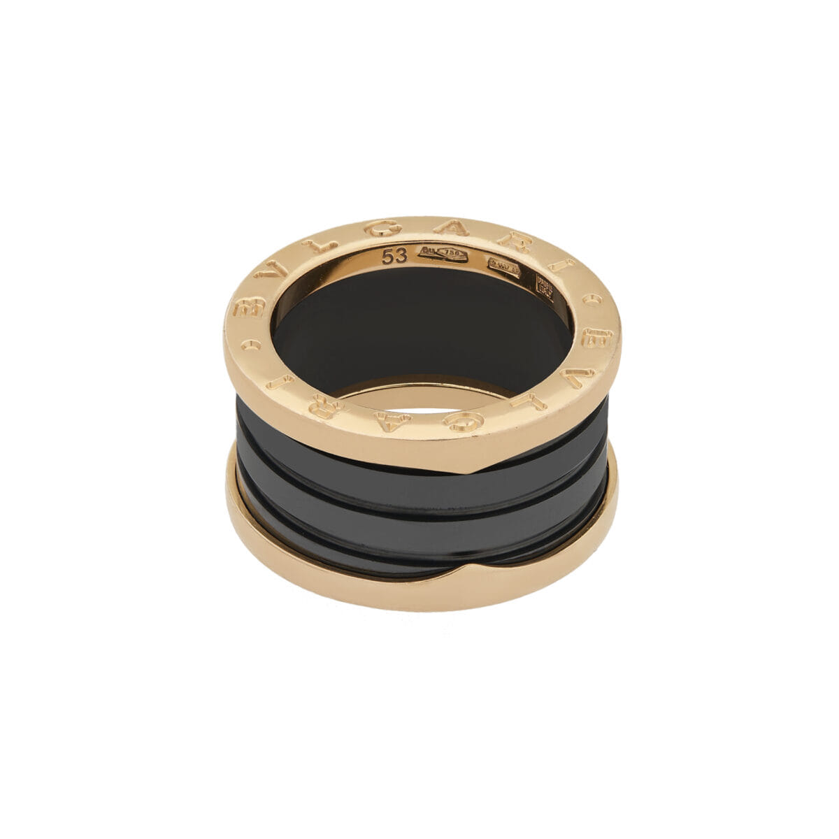 Anello bulgari bzero1 in oro rosa e ceramica nera-1