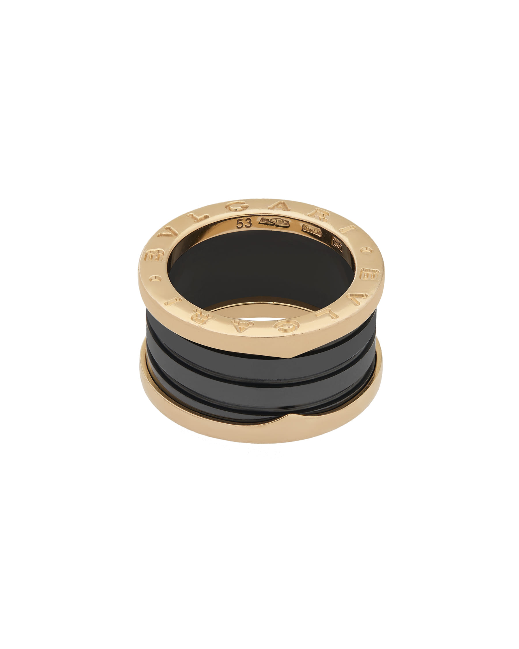 Anello bulgari bzero1 in oro rosa e ceramica nera-1