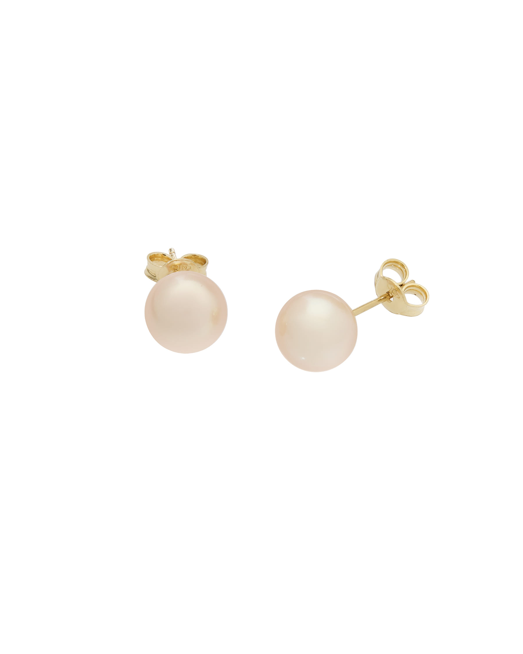 Orecchini con perle fiume rosa 8 mm in oro giallo-1