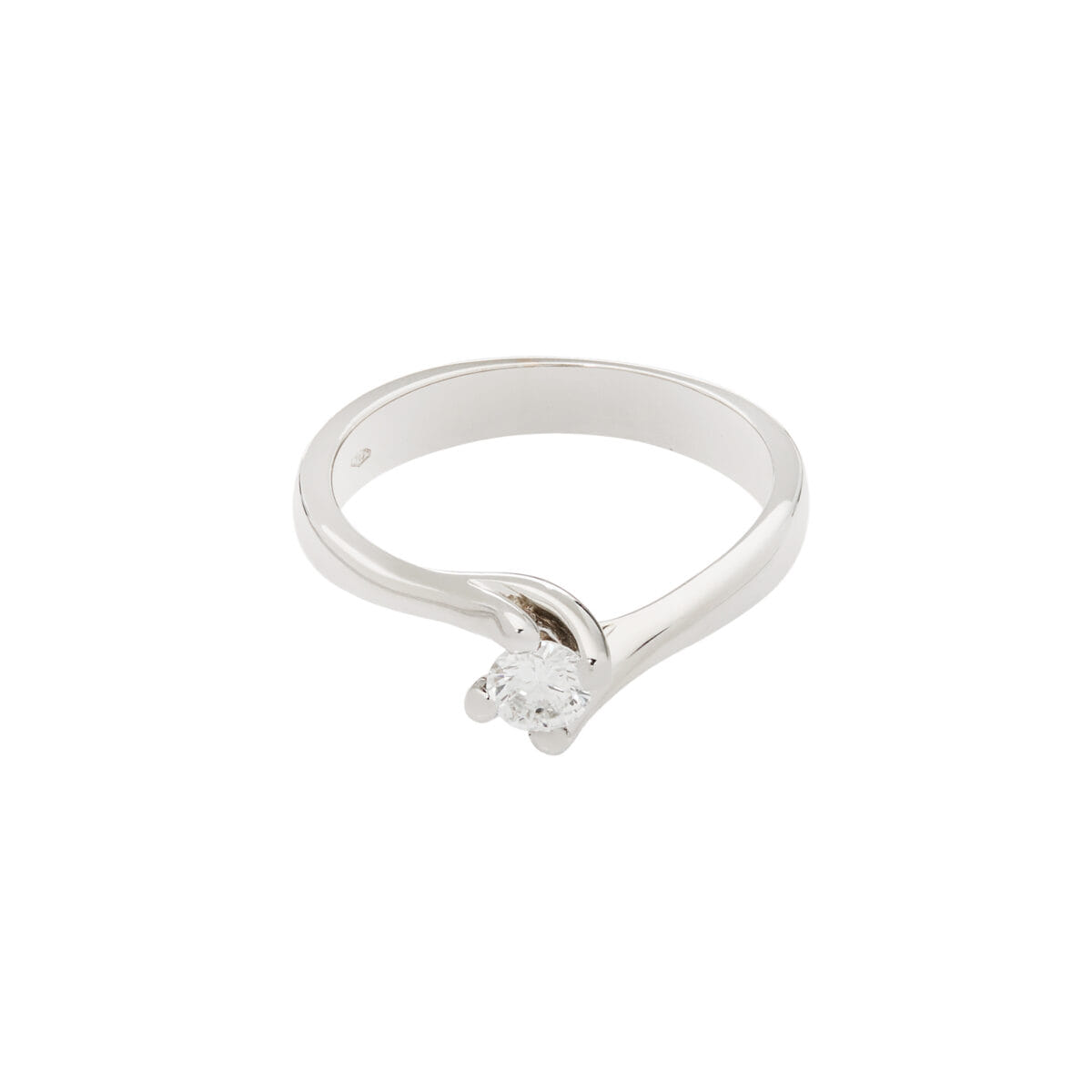 Anello solitario valentino in oro bianco con diamante 0,23 ct-1