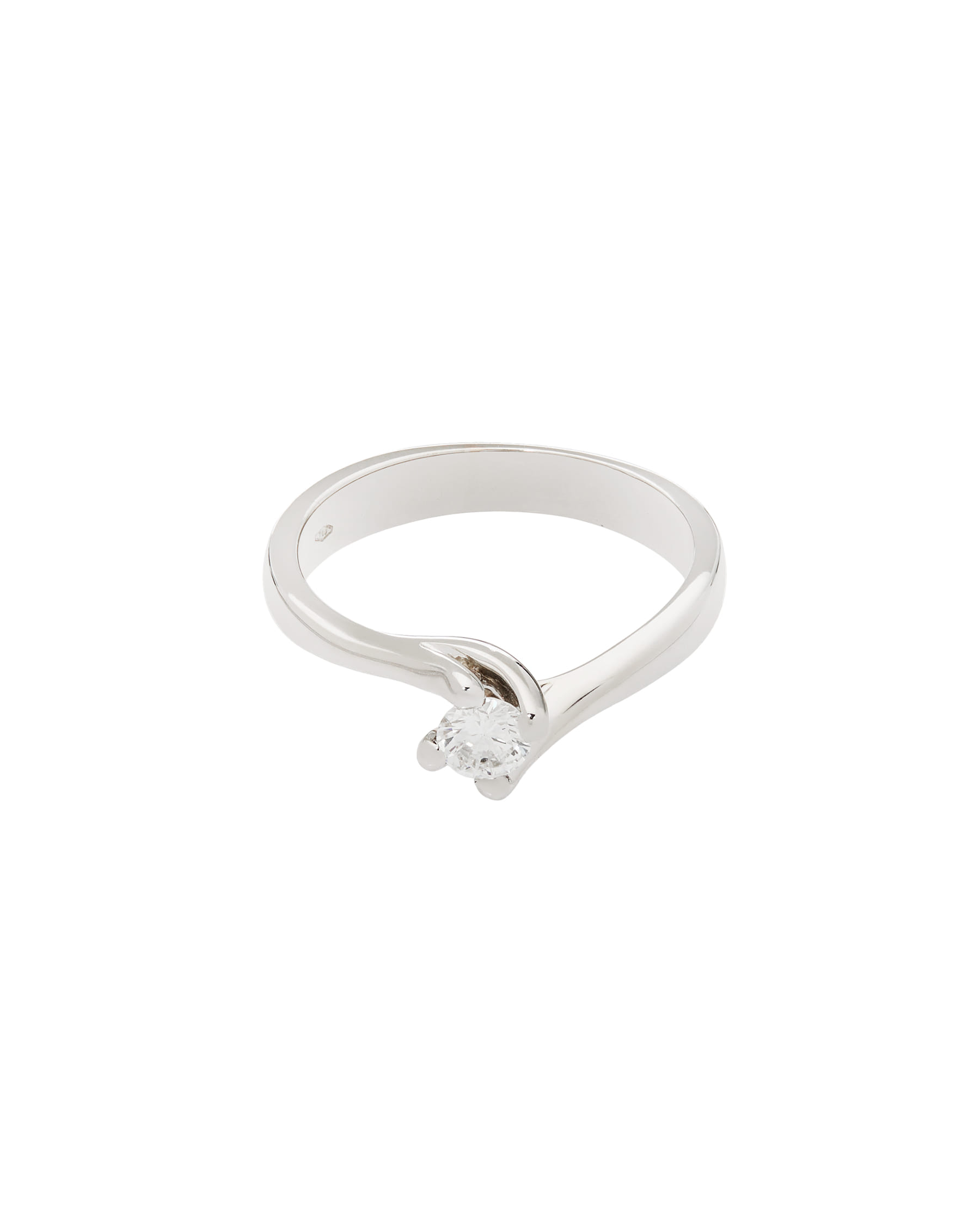 Anello solitario valentino in oro bianco con diamante 0,23 ct-1