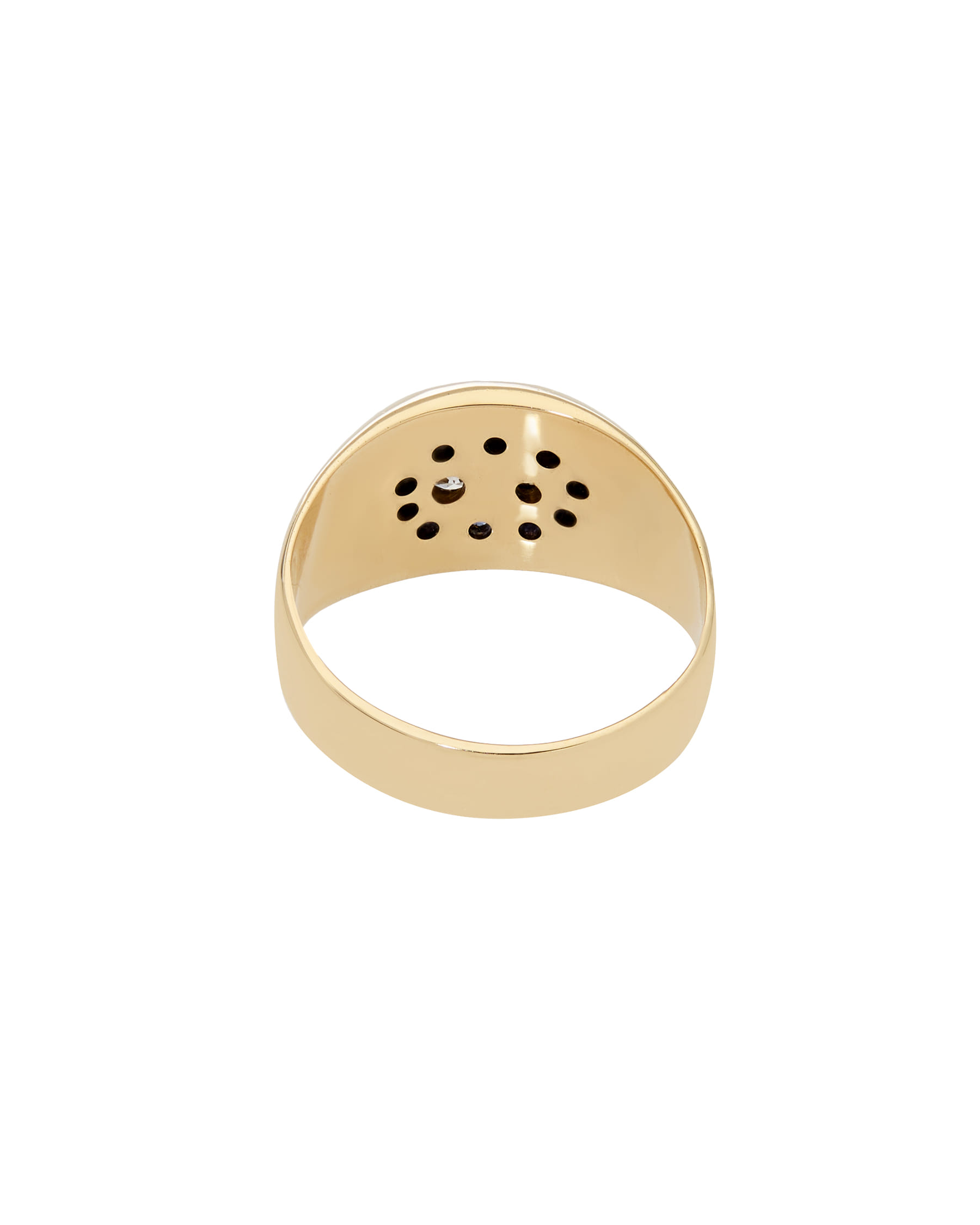 Anello sigillo in oro giallo con zaffiri e diamanti-3
