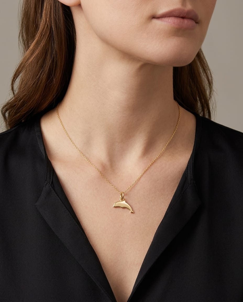 Ciondolo dodo delfino in oro giallo 18 kt-3