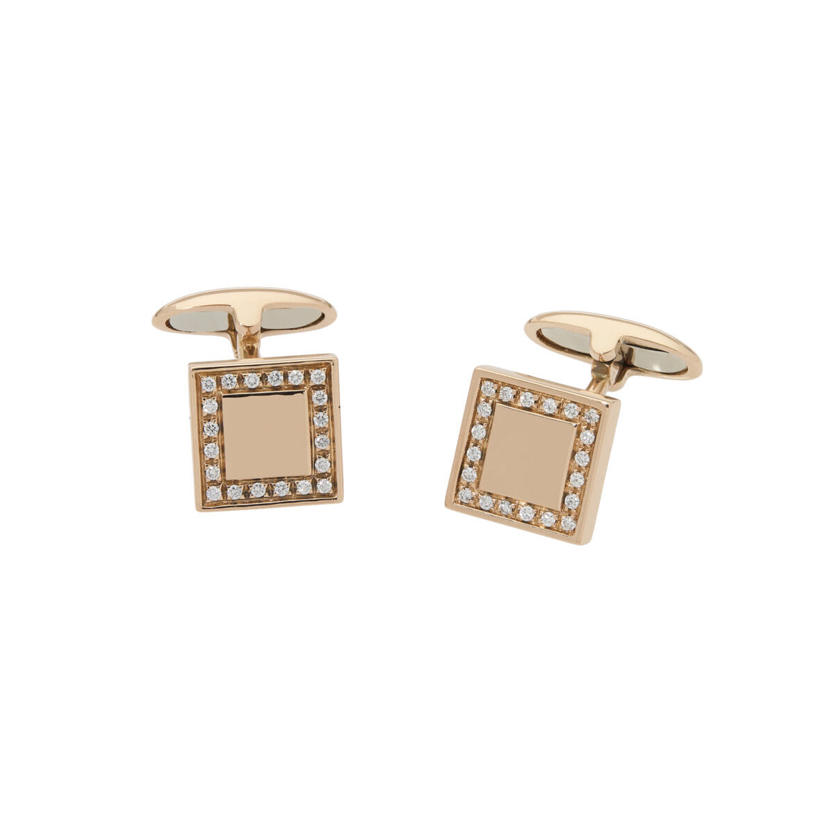 Gemelli in oro rosa con diamanti-1