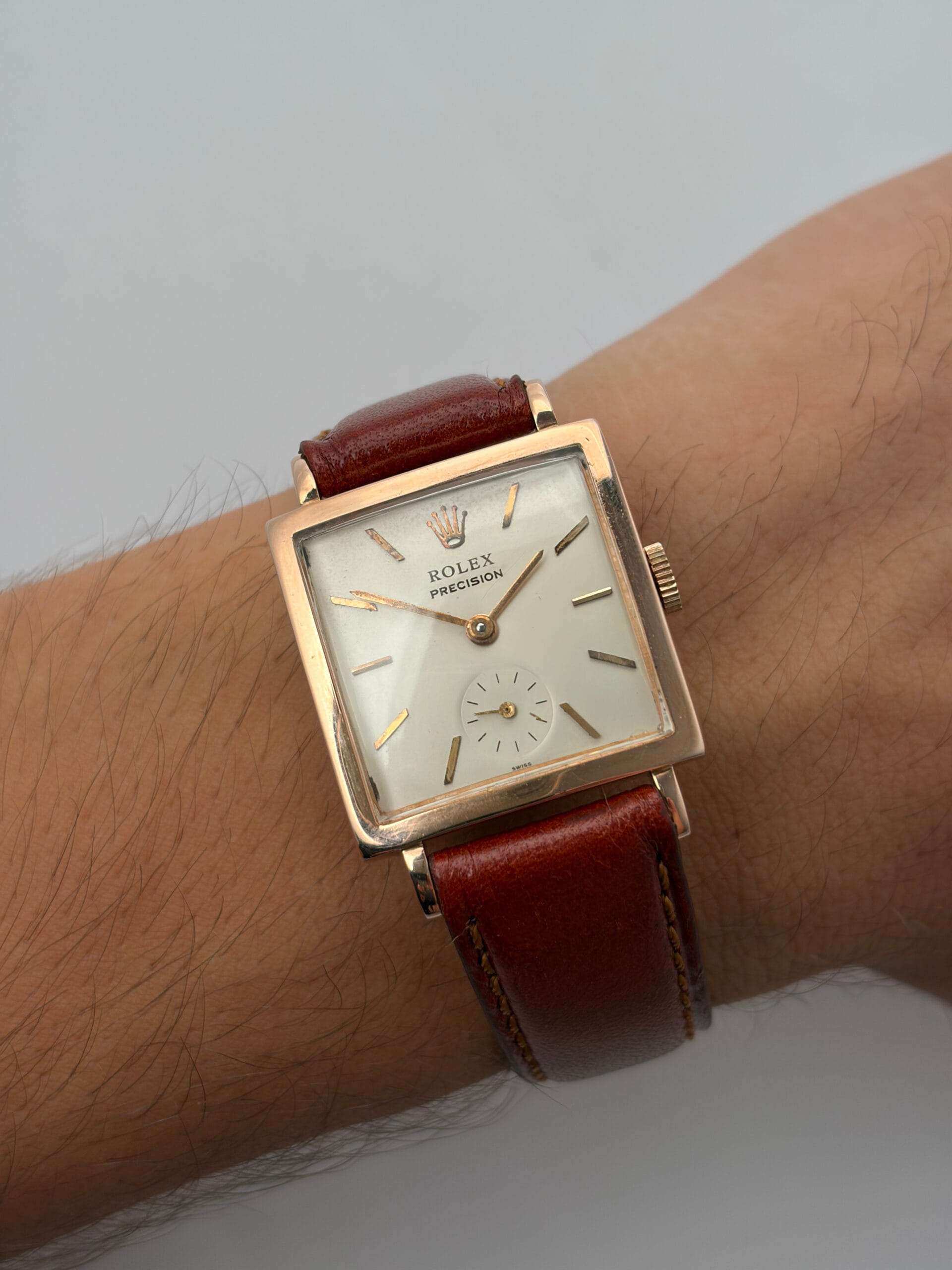 Rolex precision square vintage rose gold 14kt ref 4470-9