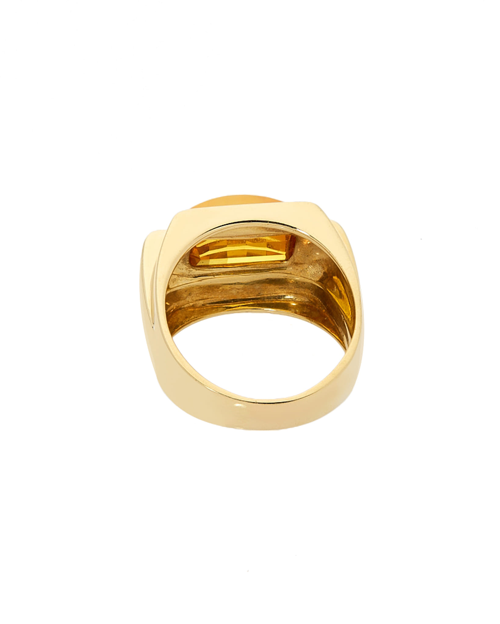 Anello oro giallo con quarzo citrino sfaccettato-3