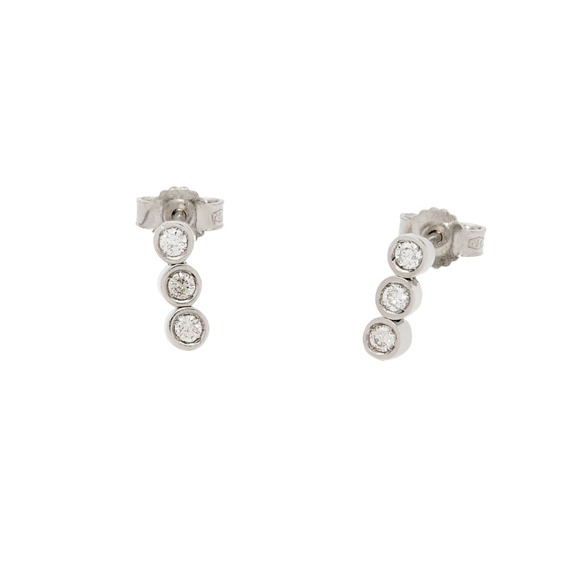 Orecchini trilogy in oro bianco con diamanti-1