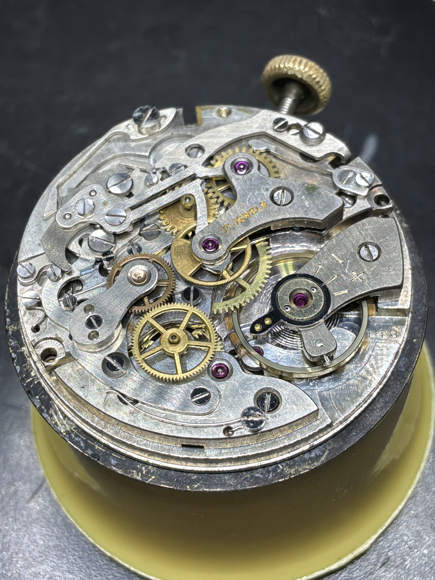 Baume & mercier chronograph vintage oro 18kt cal l 148-8