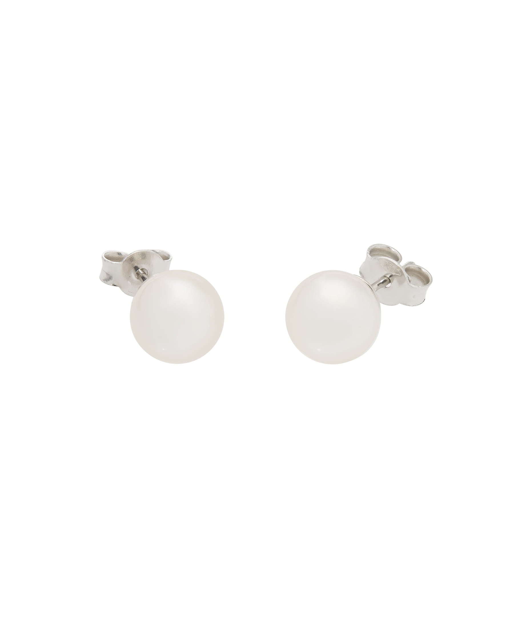 Orecchini con perle mare 7,5 mm in oro bianco-1