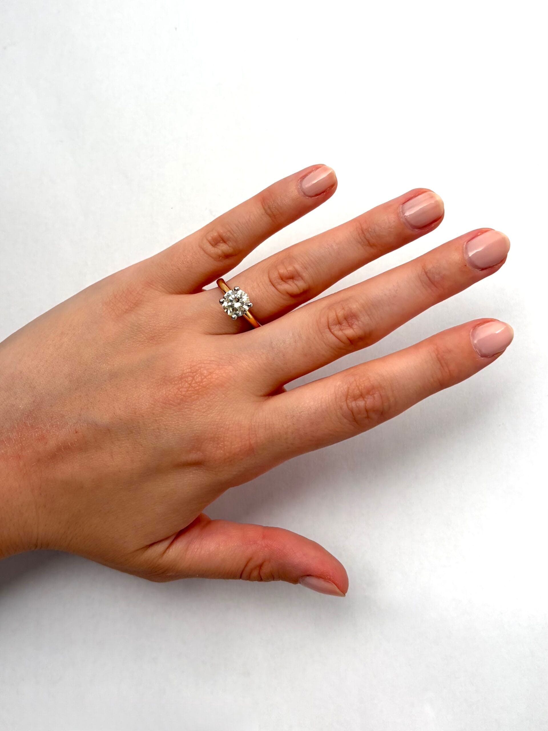 Anello solitario in oro rosa e bianco con diamante 1,70 ct-5