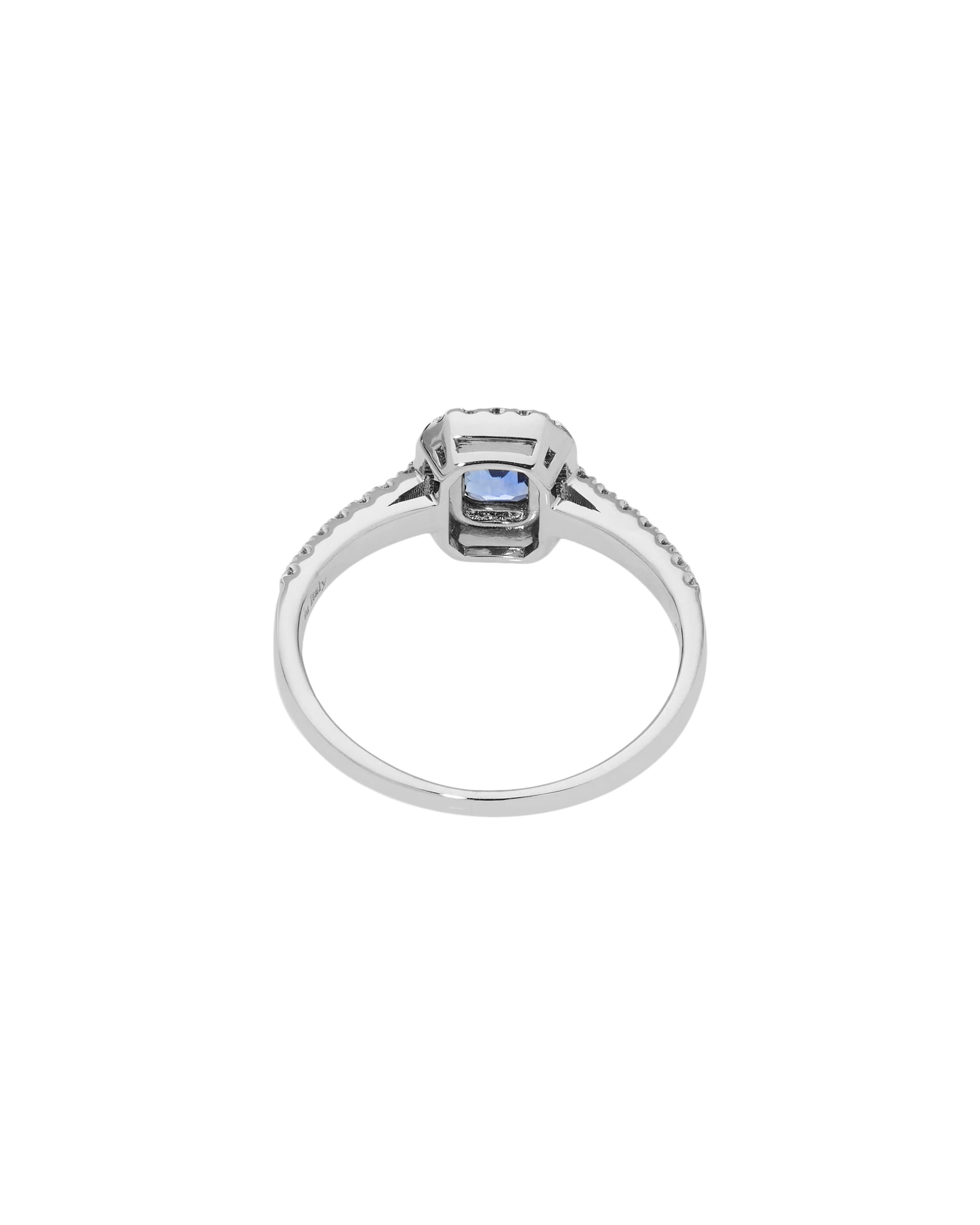 Anello oro bianco con zaffiro blu e diamanti-3