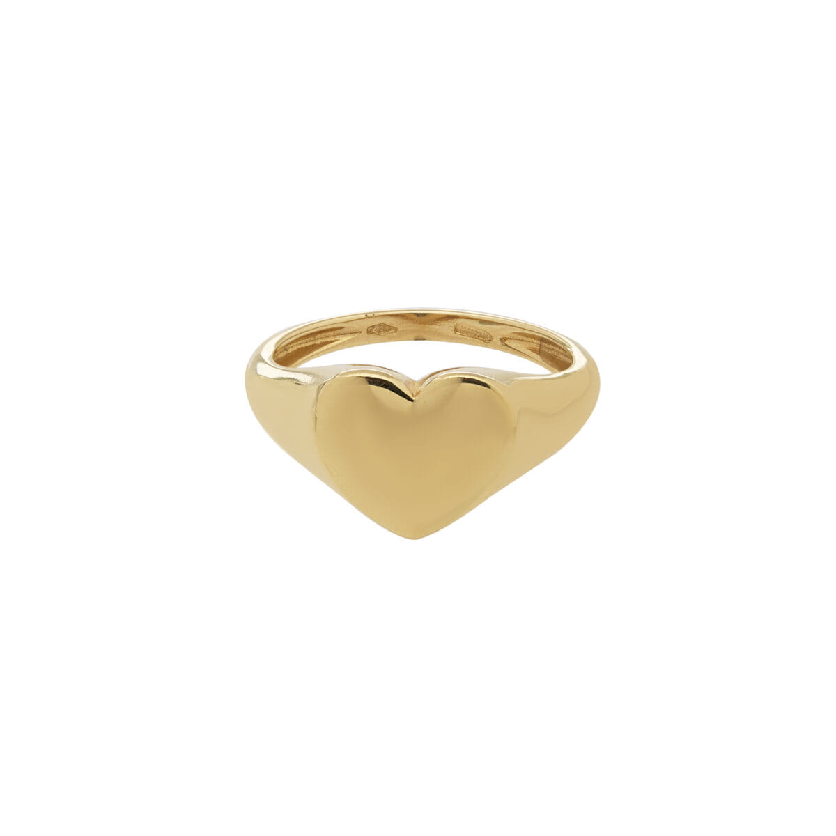 Anello sigillo a cuore in oro giallo-1