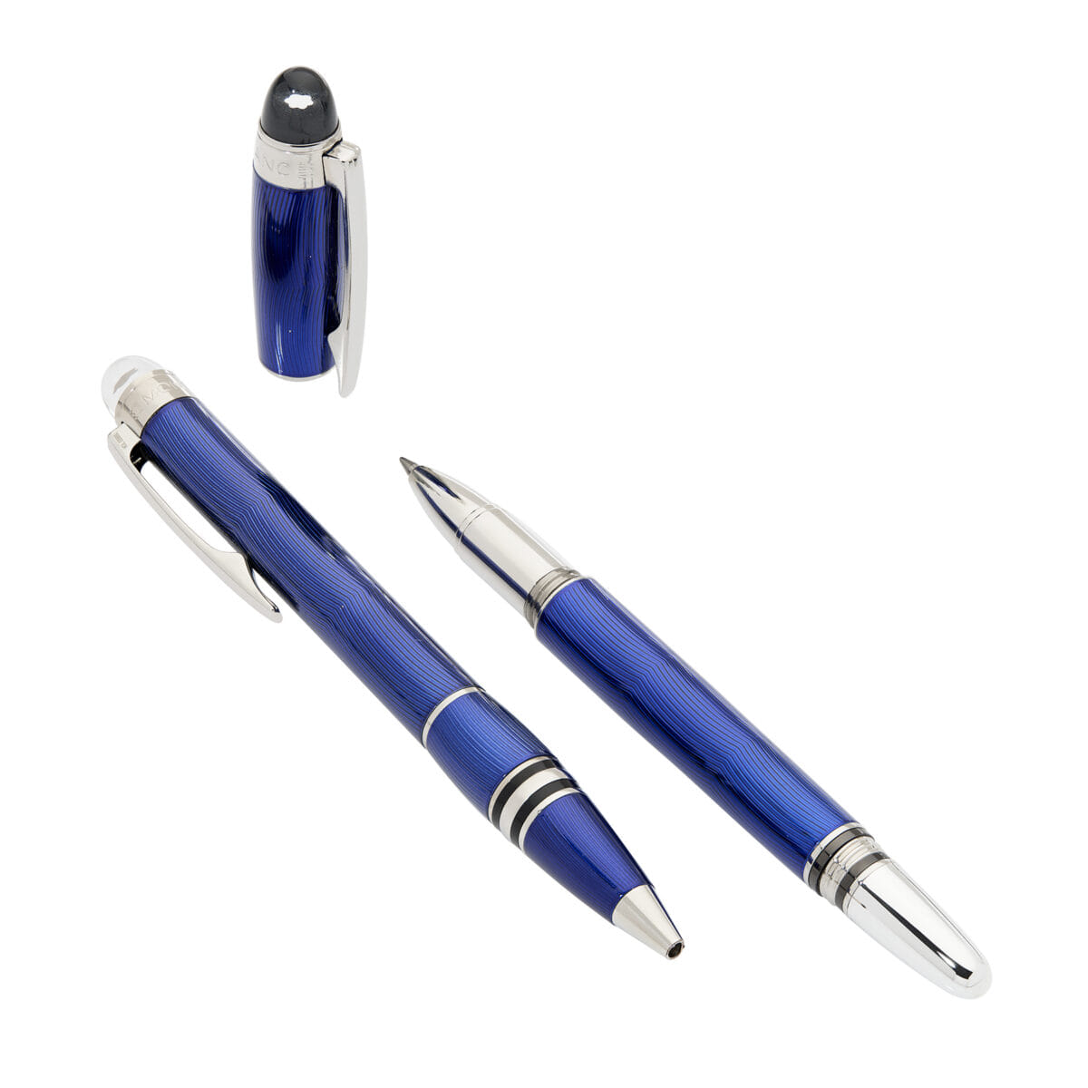 Coppia di penne a sfera montblanc starwalker cool blu-1