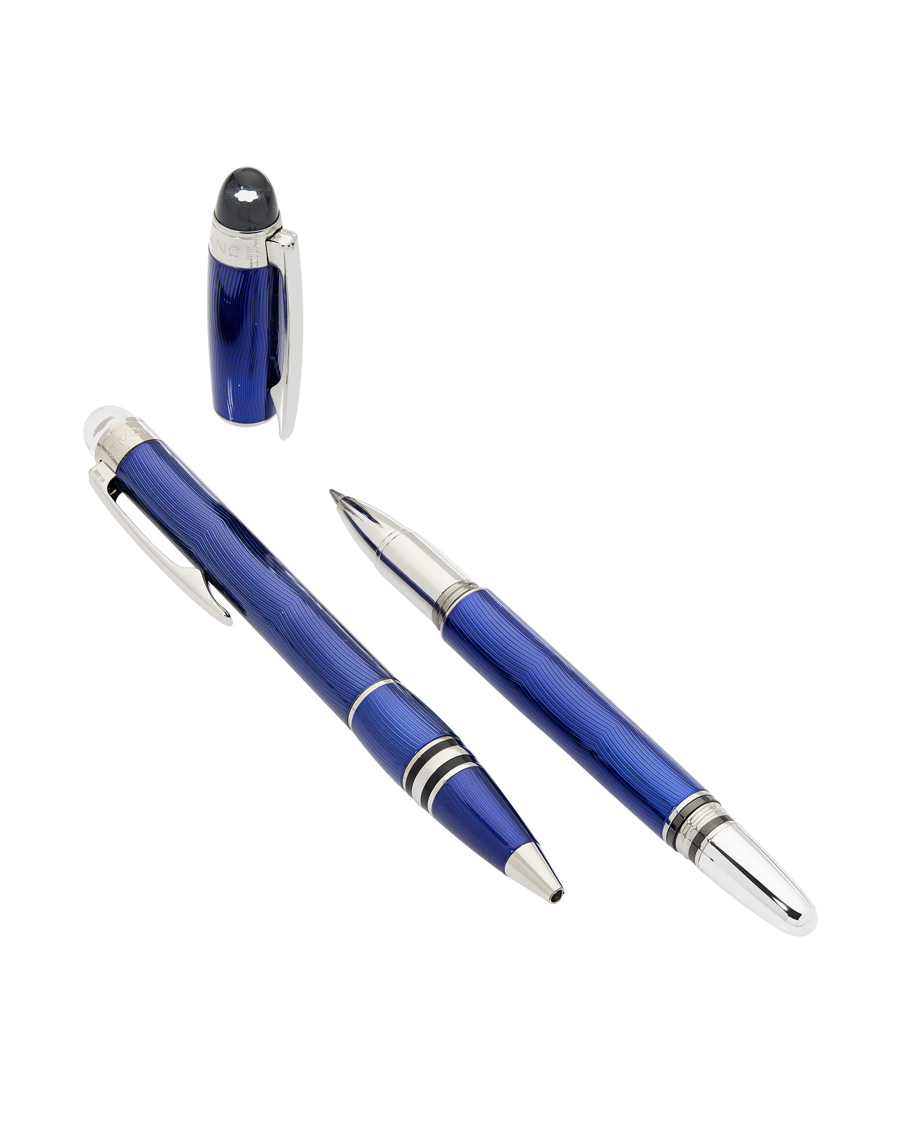 Coppia di penne a sfera montblanc starwalker cool blu-1