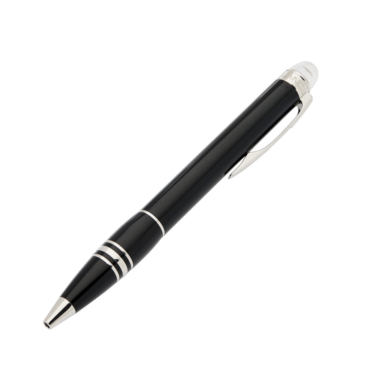 Penna a sfera montblanc starwalker in resina con tintura in platino-1