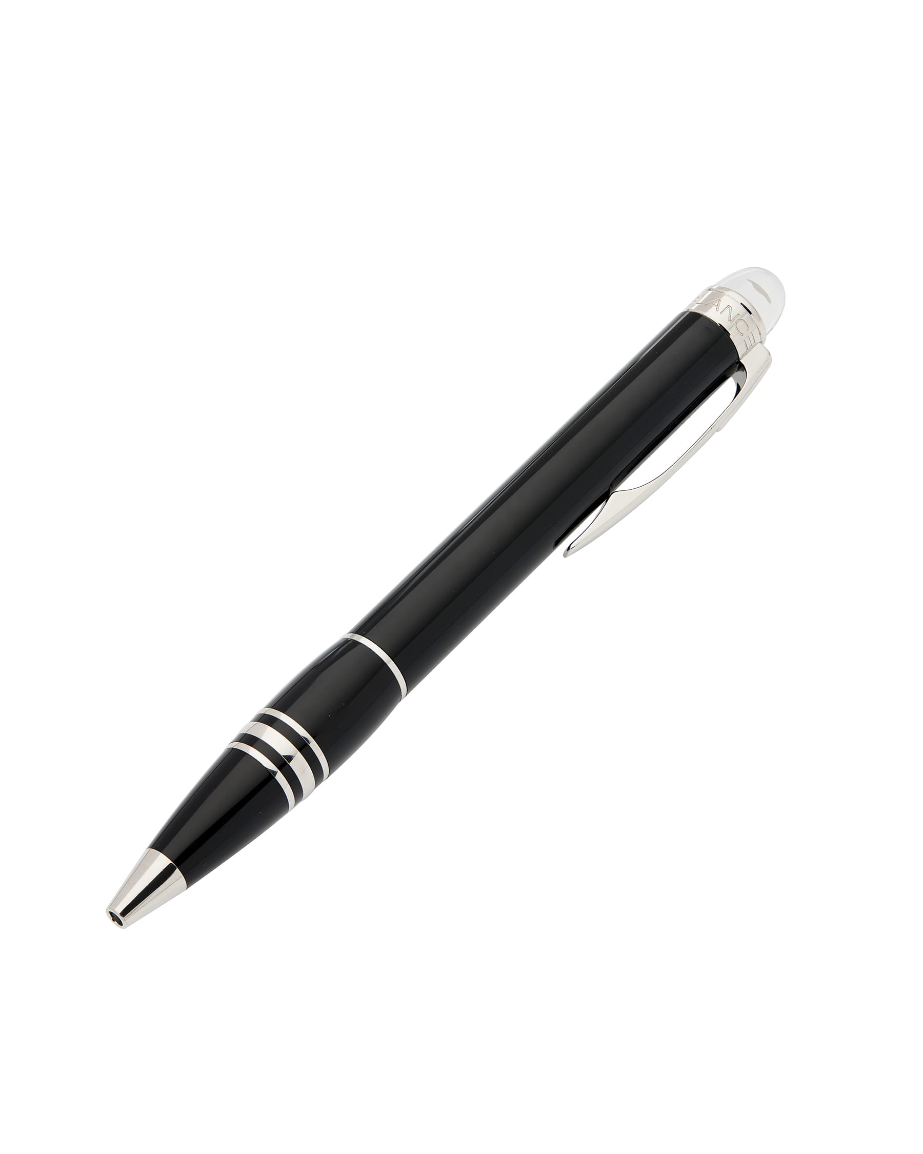 Penna a sfera montblanc starwalker in resina con tintura in platino-1