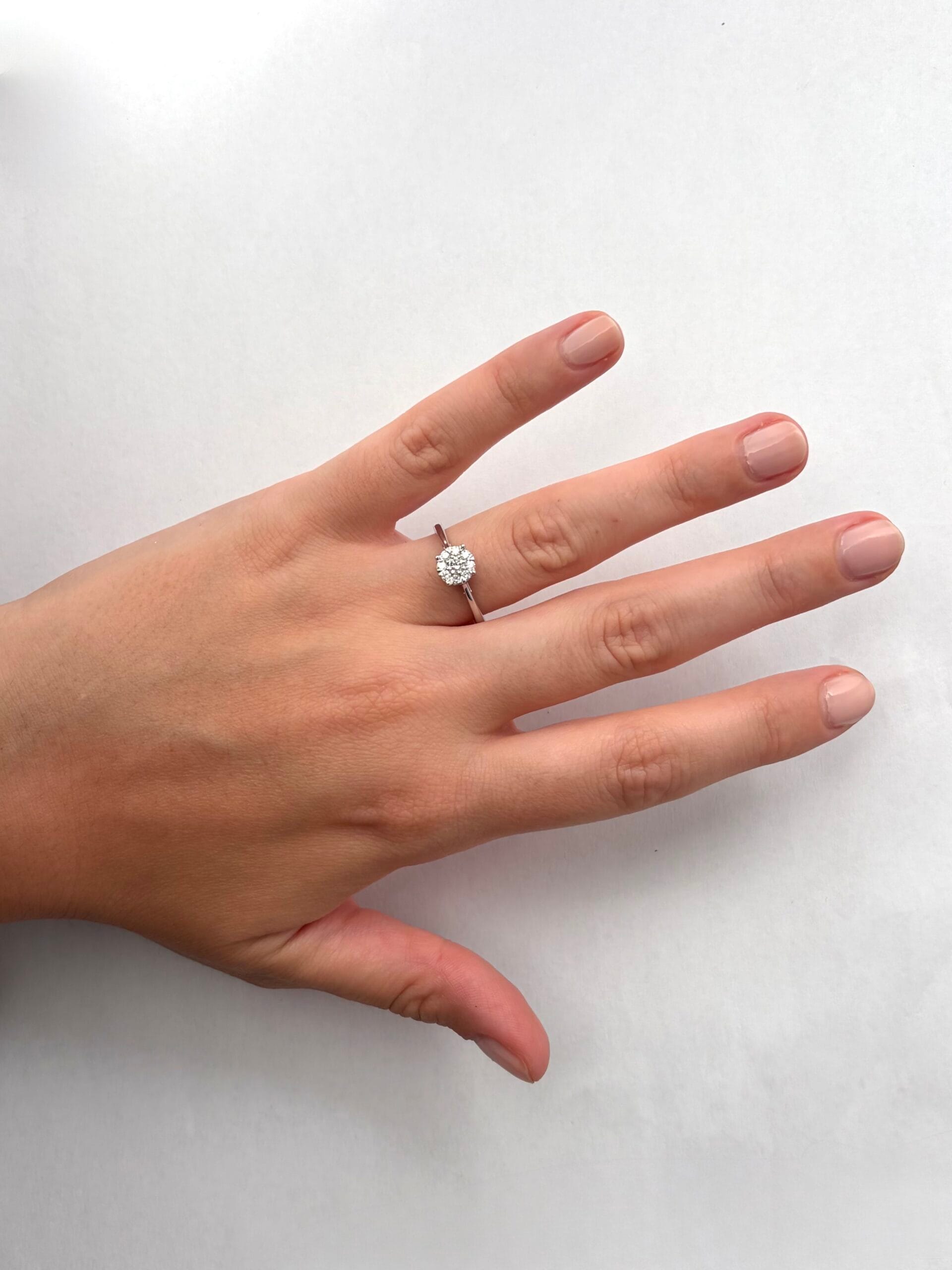 Anello magic fiore in oro bianco 18kt con diamanti-4