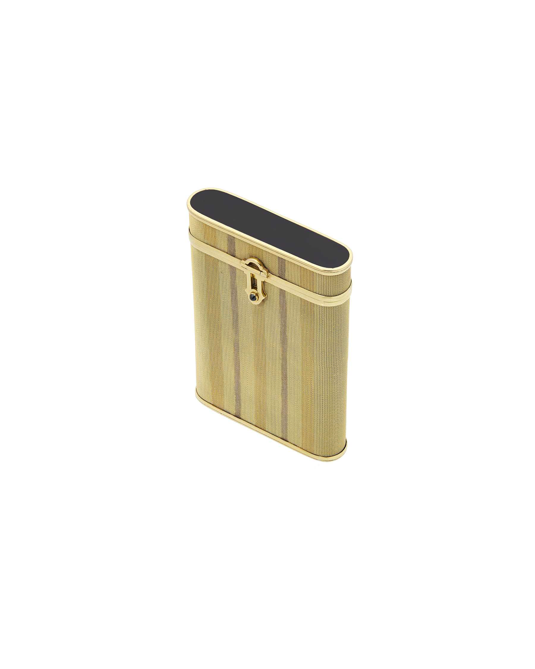 Portasigarette cohen & charles in oro giallo 9kt con zaffiro cabochon e onice-1