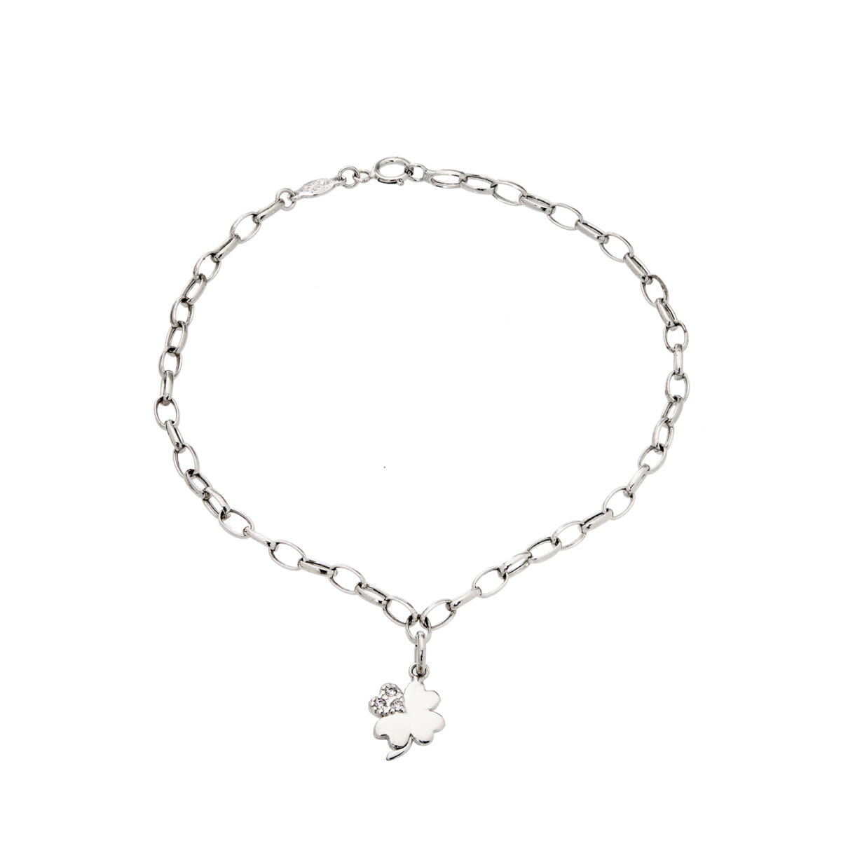 Bracciale in oro bianco 9kt con quadrifoglio-1