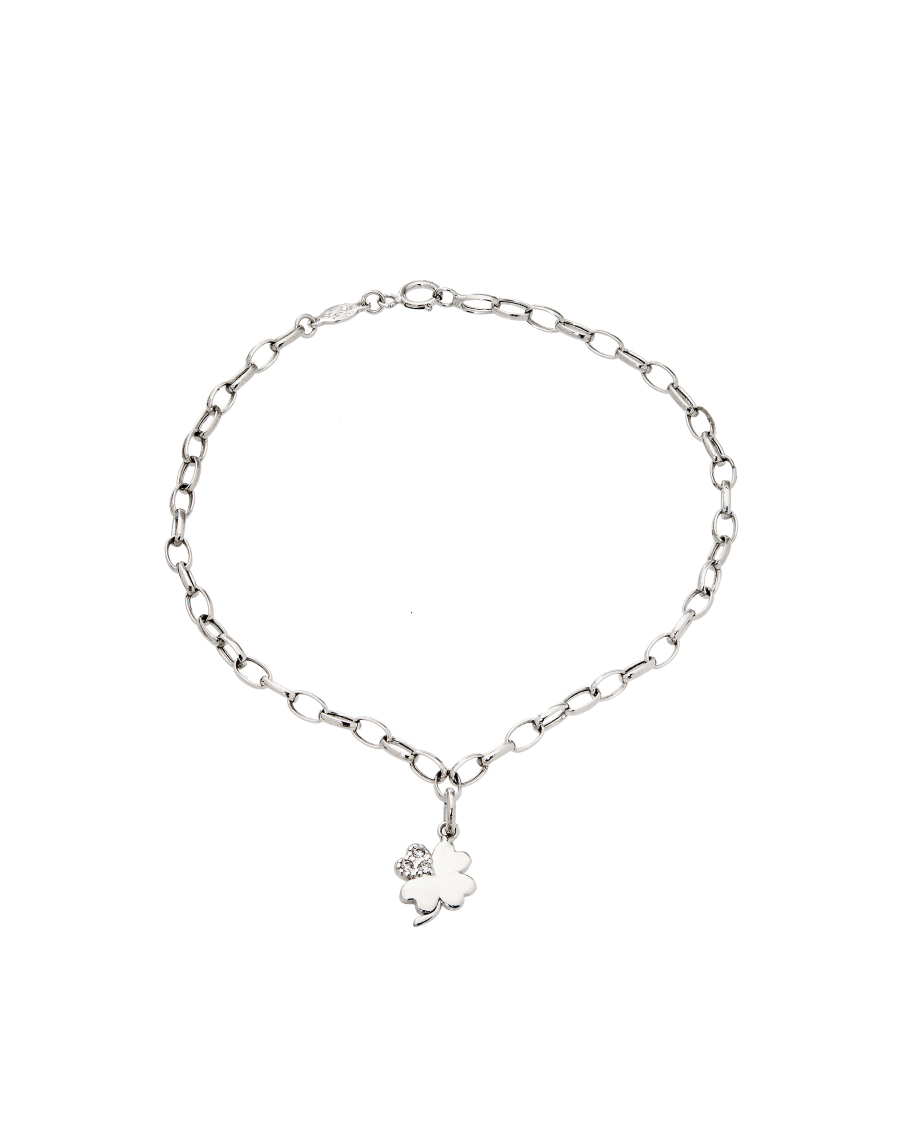 Bracciale in oro bianco 9kt con quadrifoglio-1