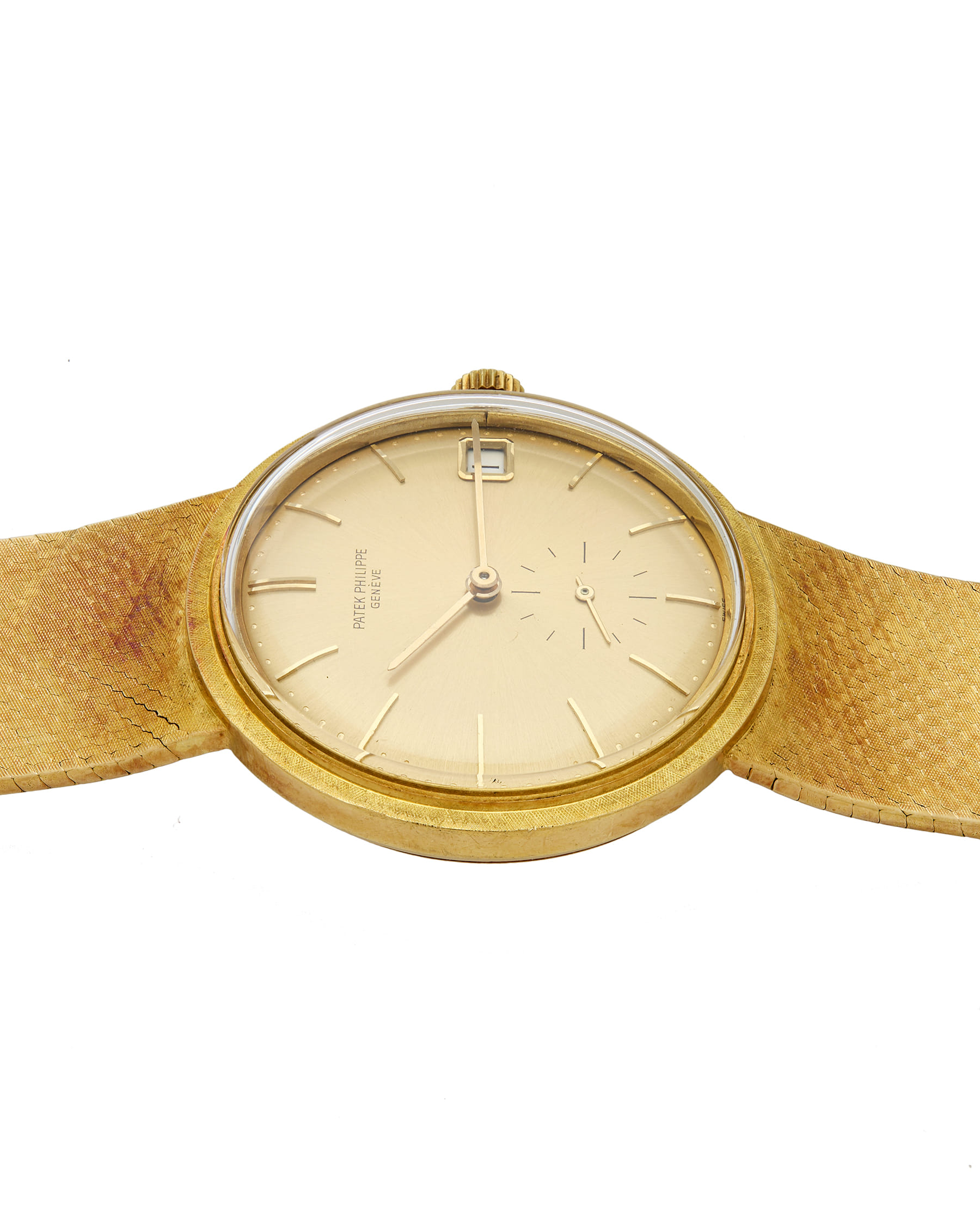 Patek philippe calatrava automatic date 3445/6 18k gold 35mm-3