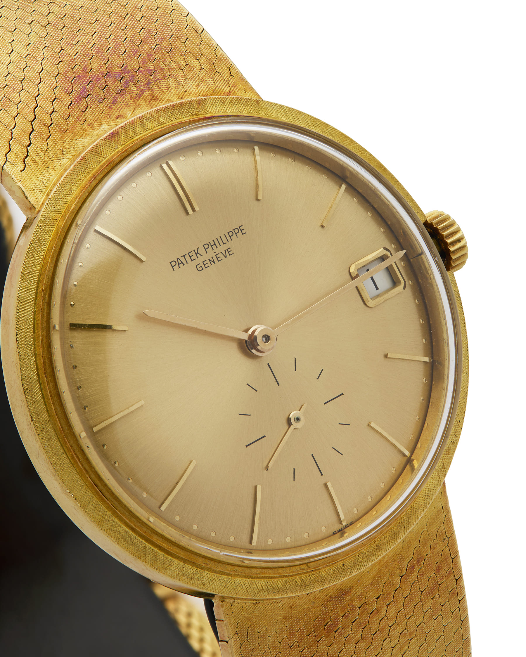 Patek philippe calatrava automatic date 3445/6 18k gold 35mm-2