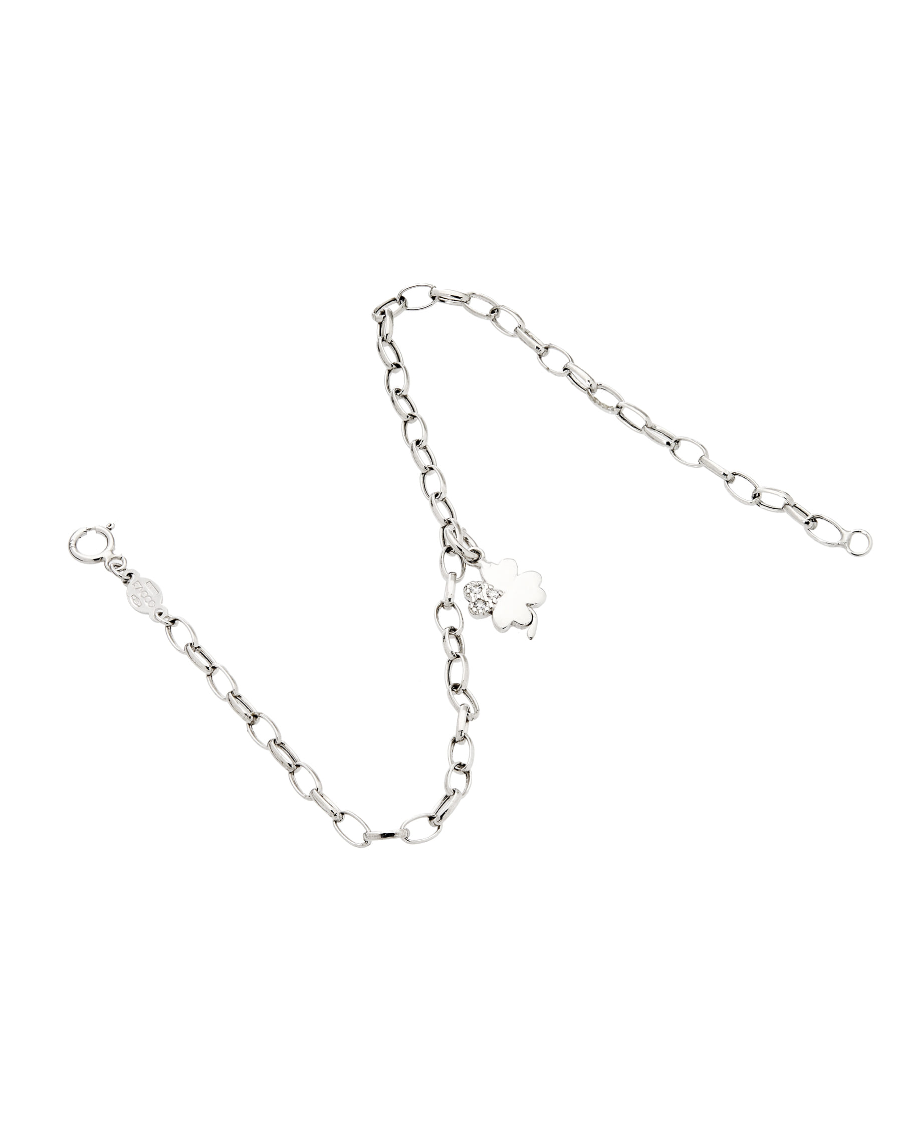 Bracciale in oro bianco 9kt con quadrifoglio-2