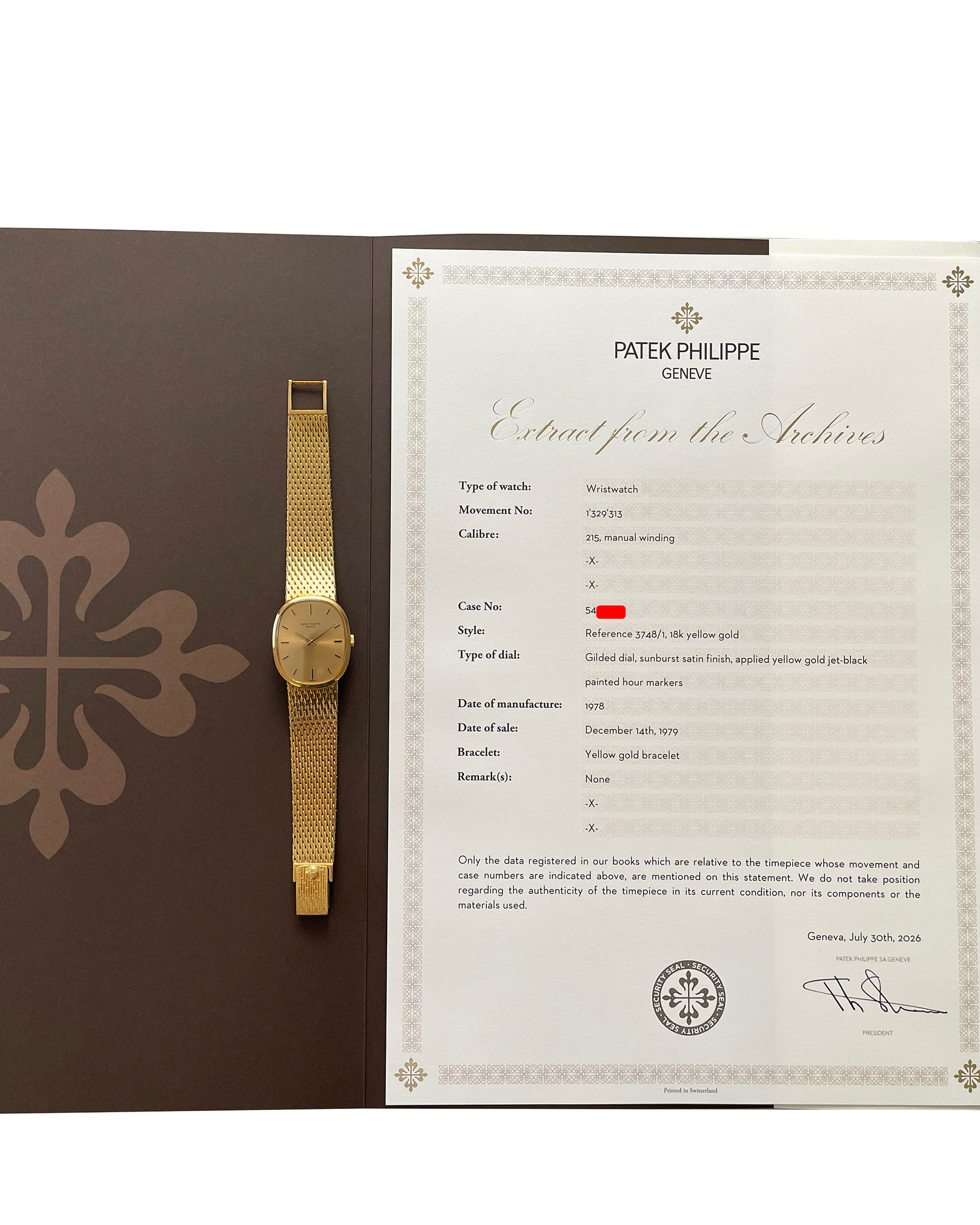 Patek philippe ellipse gold 18kt ref 3748-8