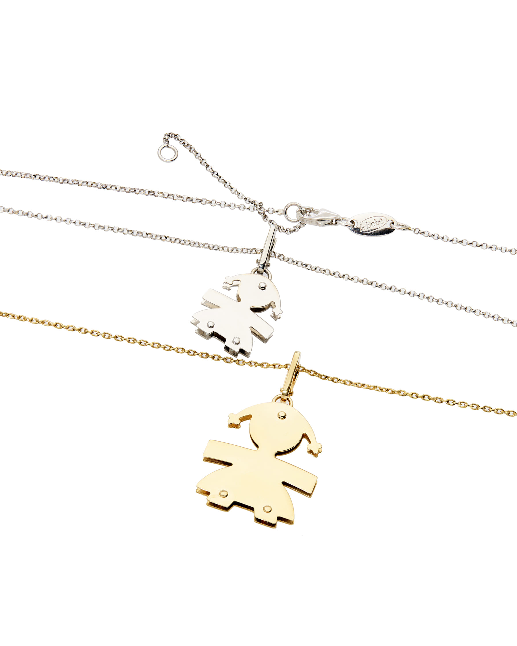 Collana bimbe le bebé in oro bianco e giallo-2