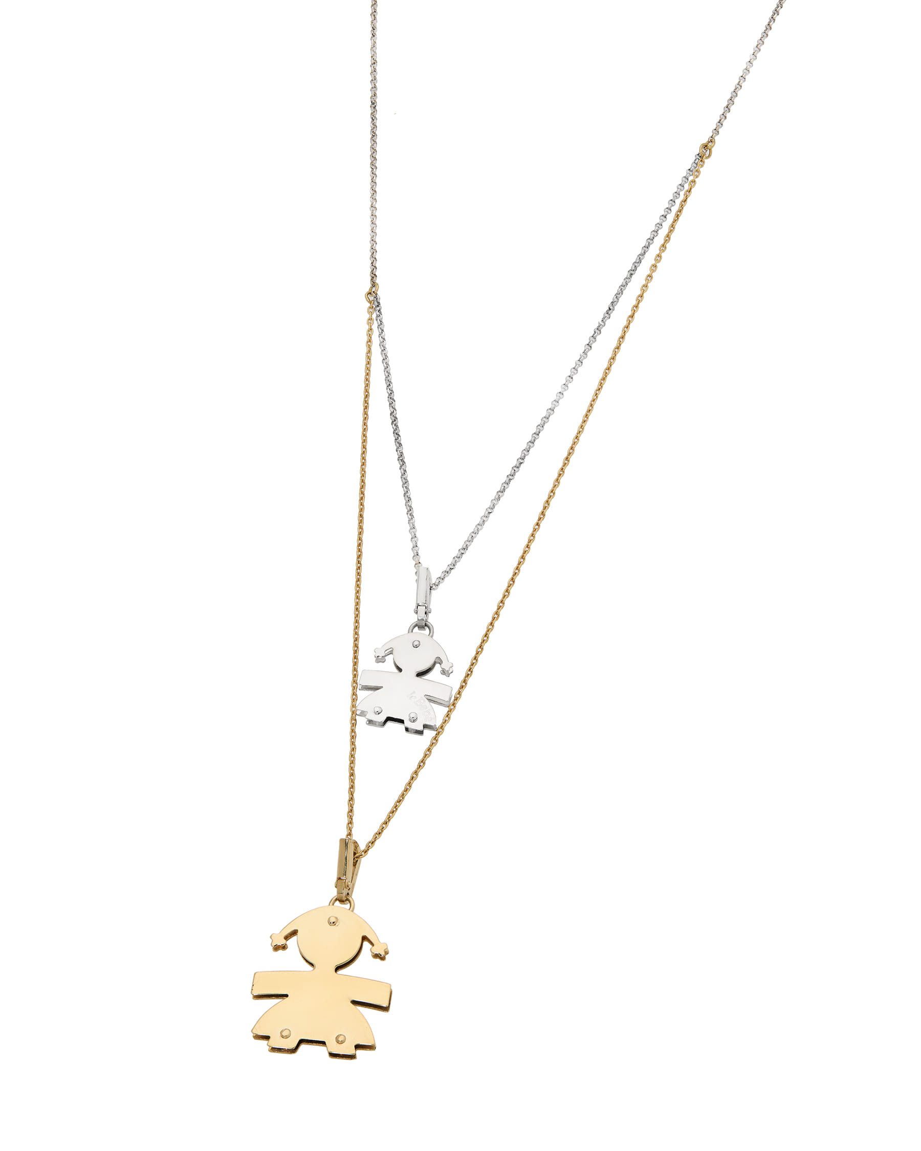 Collana bimbe le bebé in oro bianco e giallo-1